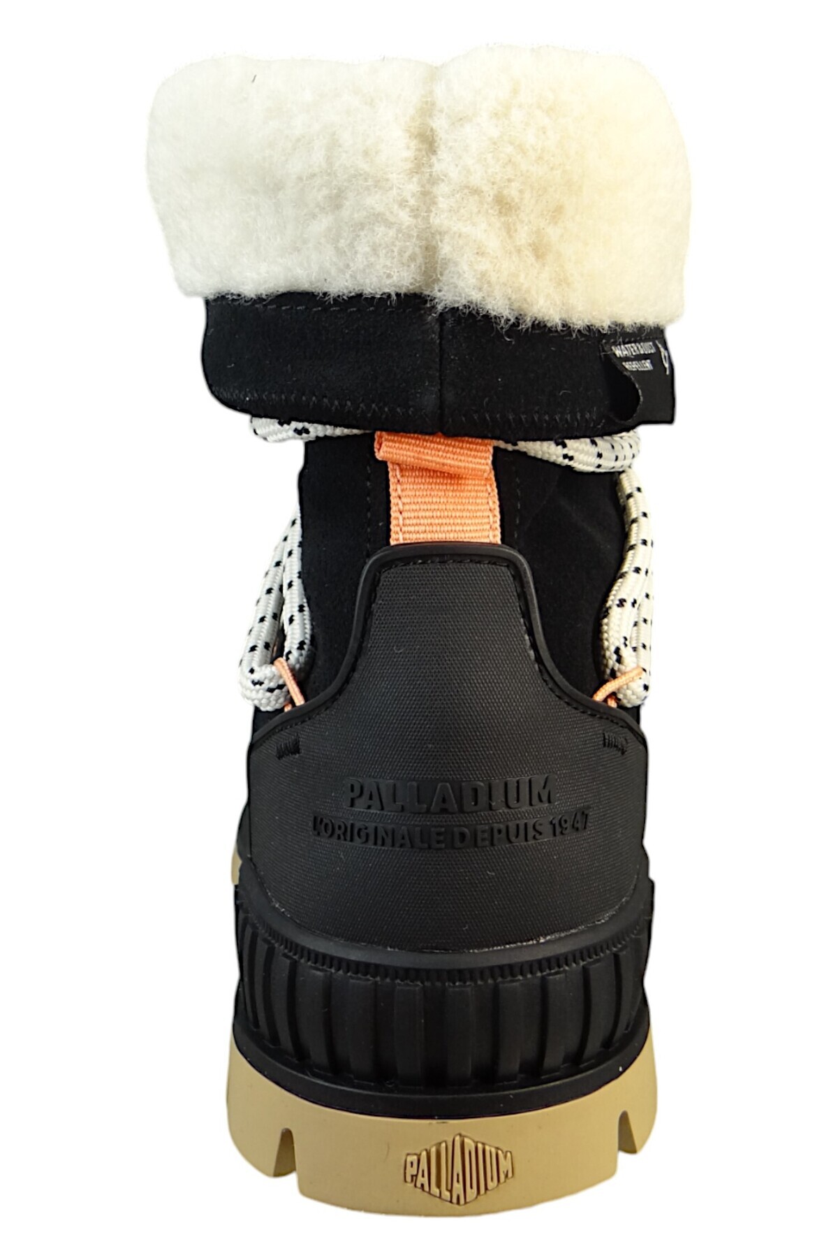 Palladium-Damen Stiefel Stiefel Pallashock Hiver Warm Gefüttert 94349-008-m Schwarz Black Leder 4