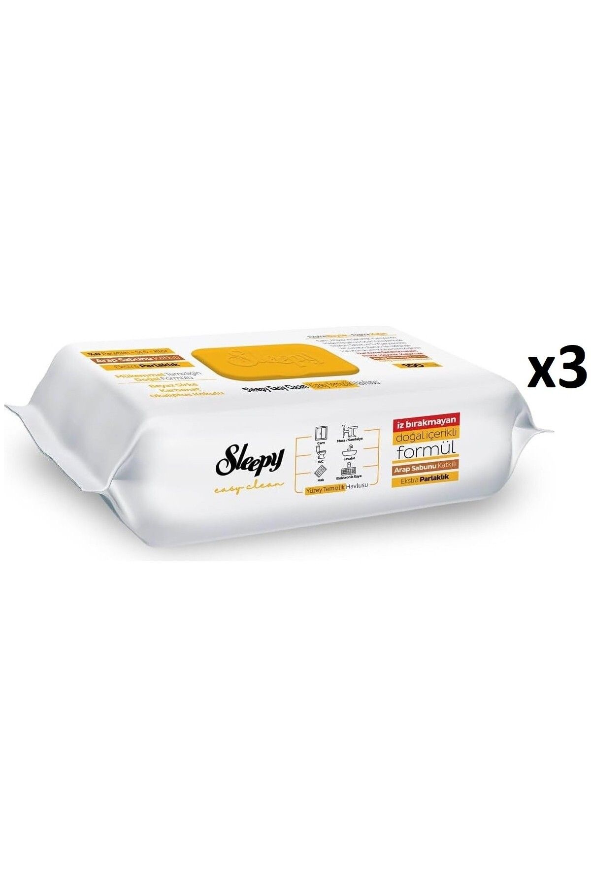 Sleepy Easy Clean Arap Sabunu Katkılı Yüzey Temizlik Havlusu 100X3=300 Yaprak