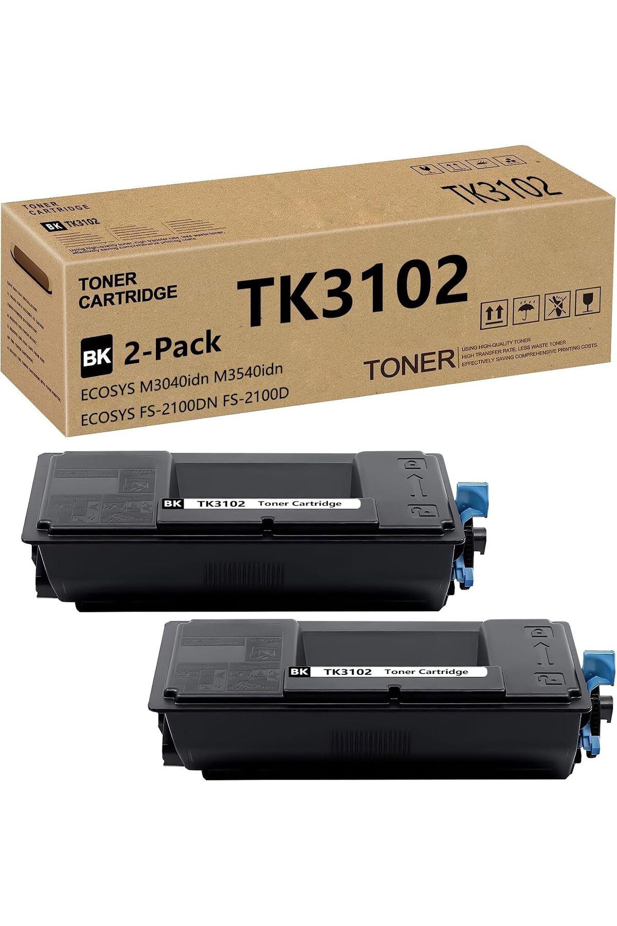 KYOCERA TK3100TK-3102 for ECOSYS M3040idn M3540idn FS-2100DN FS-2100D Printers 13,000 Pages 2 Pack