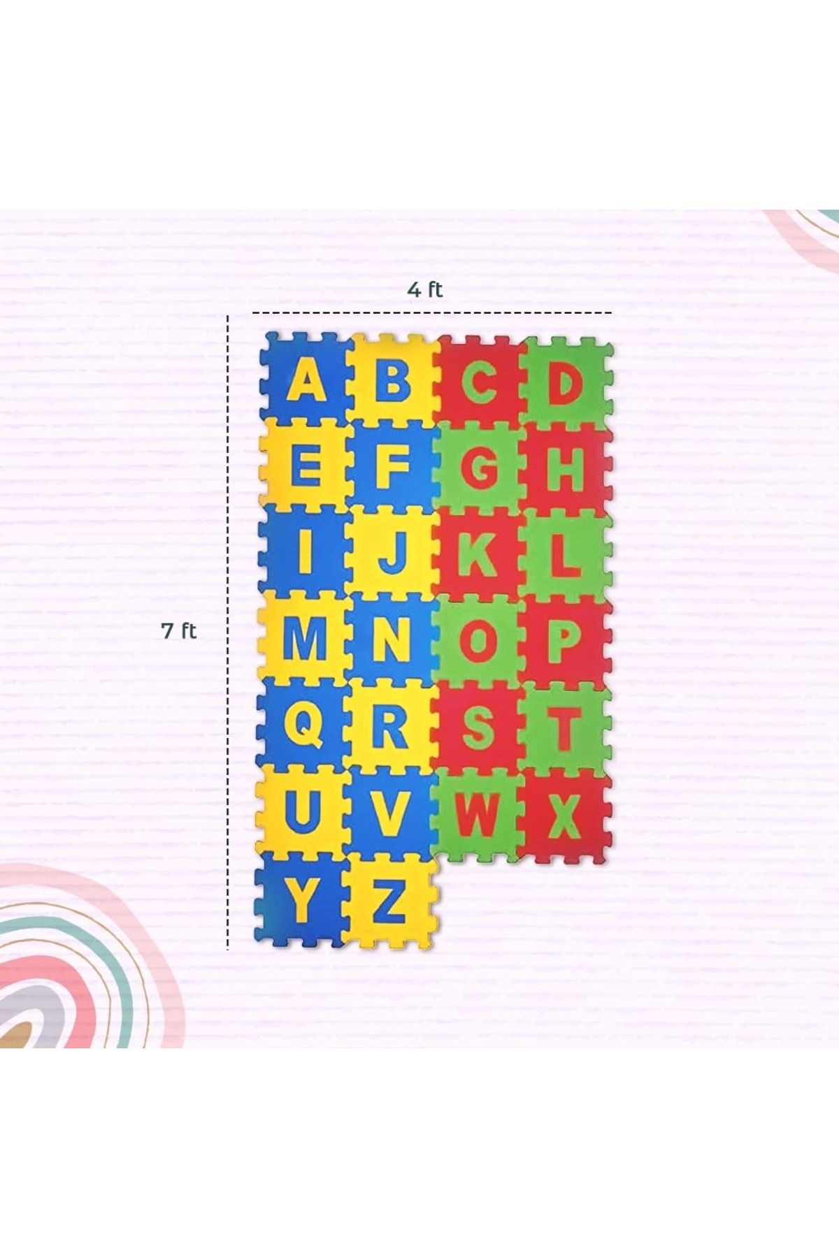 rexa-Big Size Puzzle Foam Mat for Kids, Interlocking Learning Alphabet Flooring Mat for Child 5