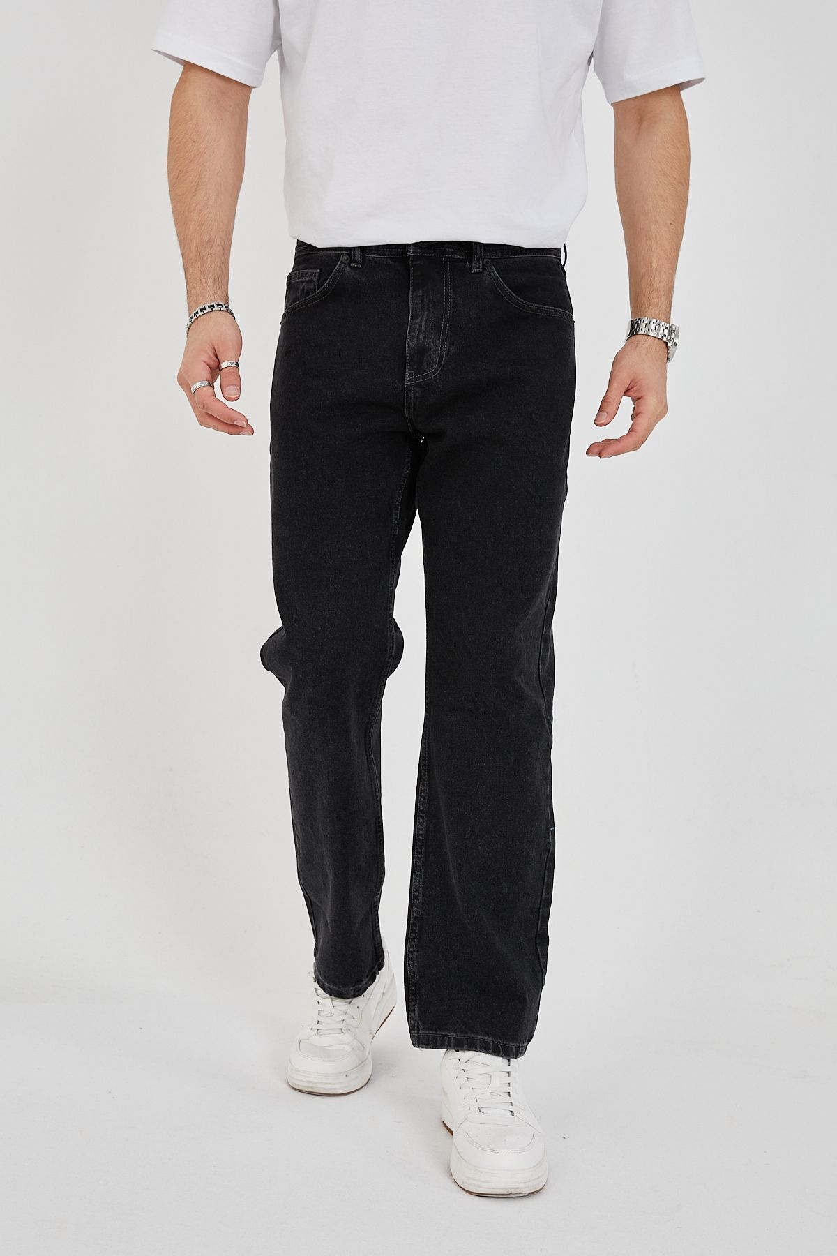 KAMİLKUNDURA Erkek 100% Pamuk Baggy Kot Pantolon