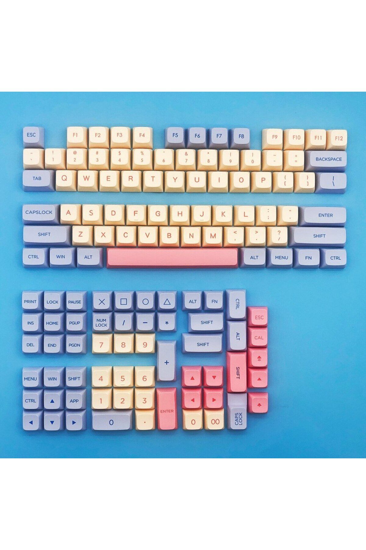 Choice-Cotton candy theme PBT Keycap XDA Highly Sublimated Technology Personalized Key Caps For Cherry MX S 1