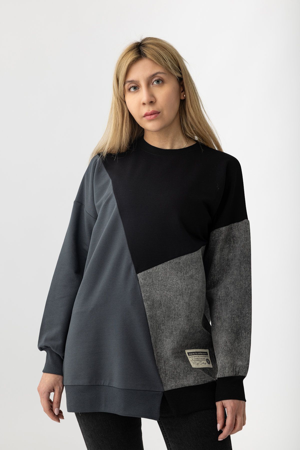 Suede Style 9097 - 2 İplik Kot Garnili Rahat Şık Kadın Tunik