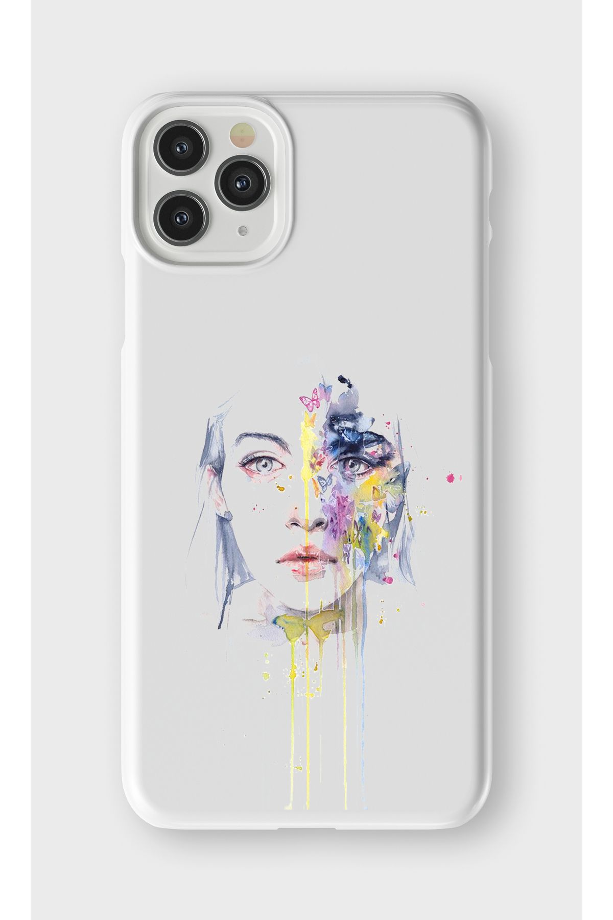lelia iPhone 11 Pro Uyumlu Kadın Figürü Tasarımlı İçi Kadife Lansman Beyaz Silikon Kılıf