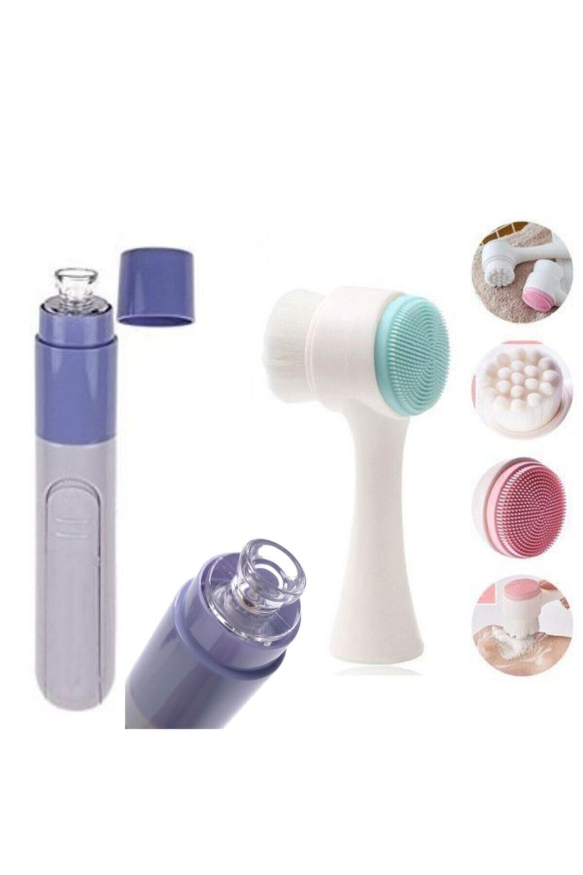 KAİZEN 2'li Set Pore Cleaner Vakumlu Siyah Nokta Temizleme + Çift Taraflı 3d Yüz Temizleme Fırça