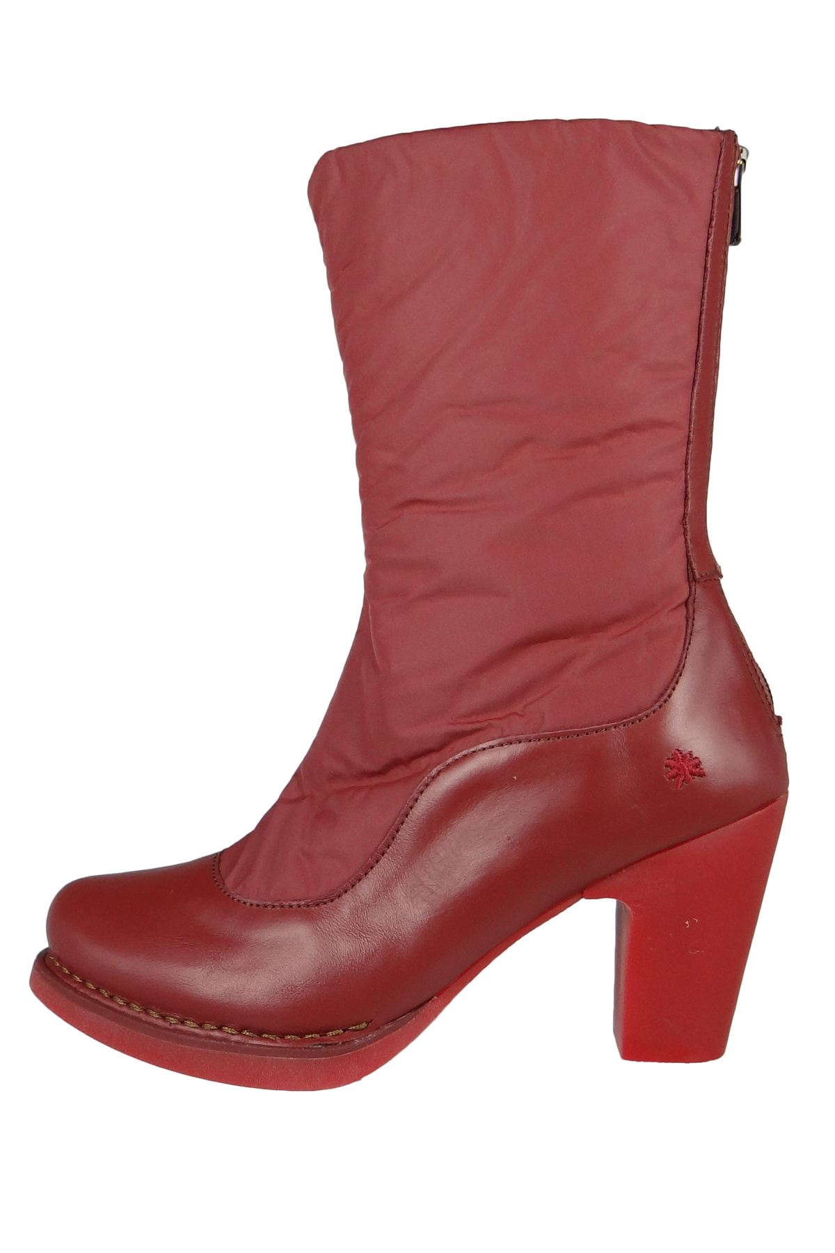 ART-Damen Elegante Stiefel Gran Via 1157 Rot Buerdos Leder Und Textil 2