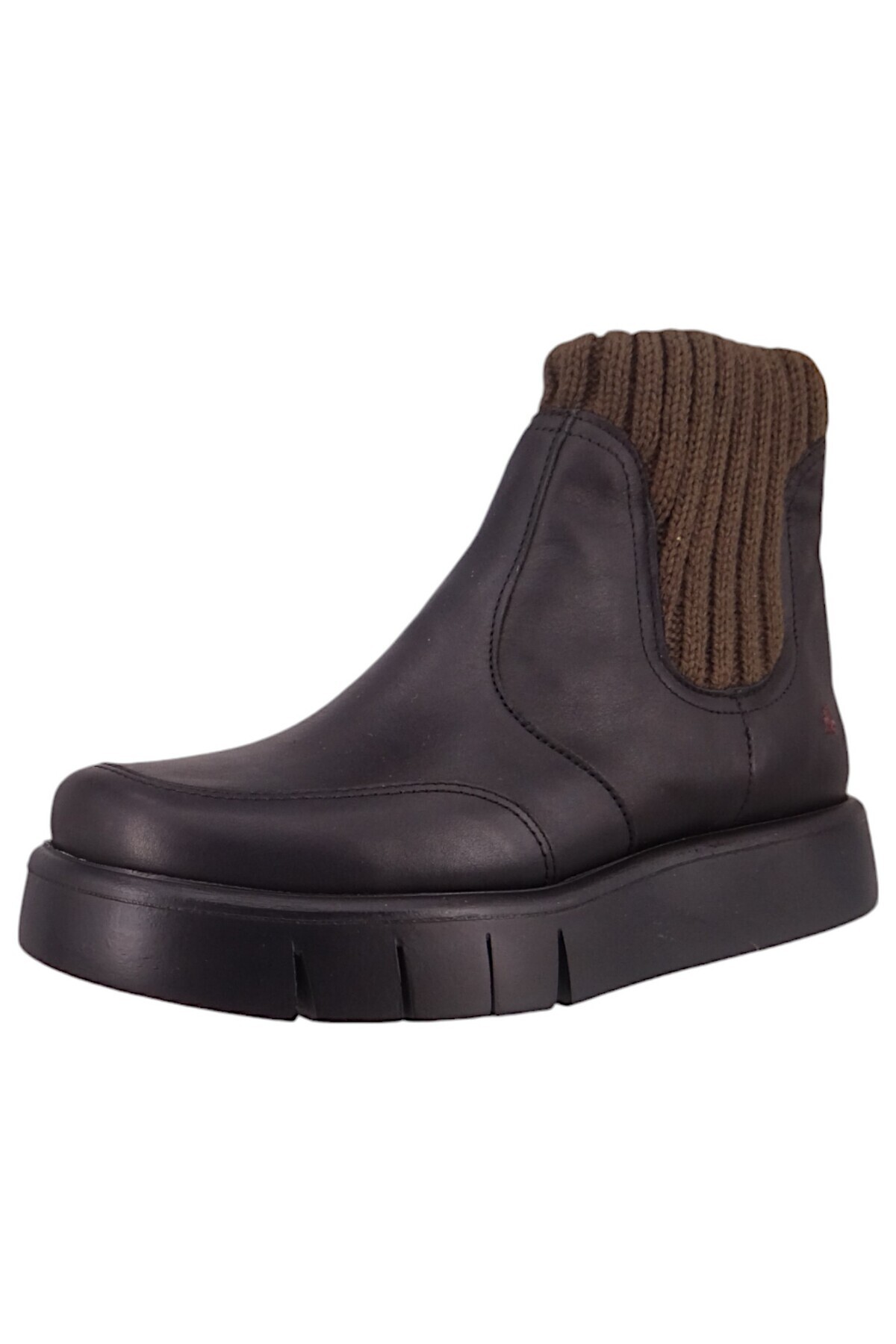 ART-Damen Elegante Stiefelette Malaga Gefüttert 1348 Schwarz Black-khaki Leder 1