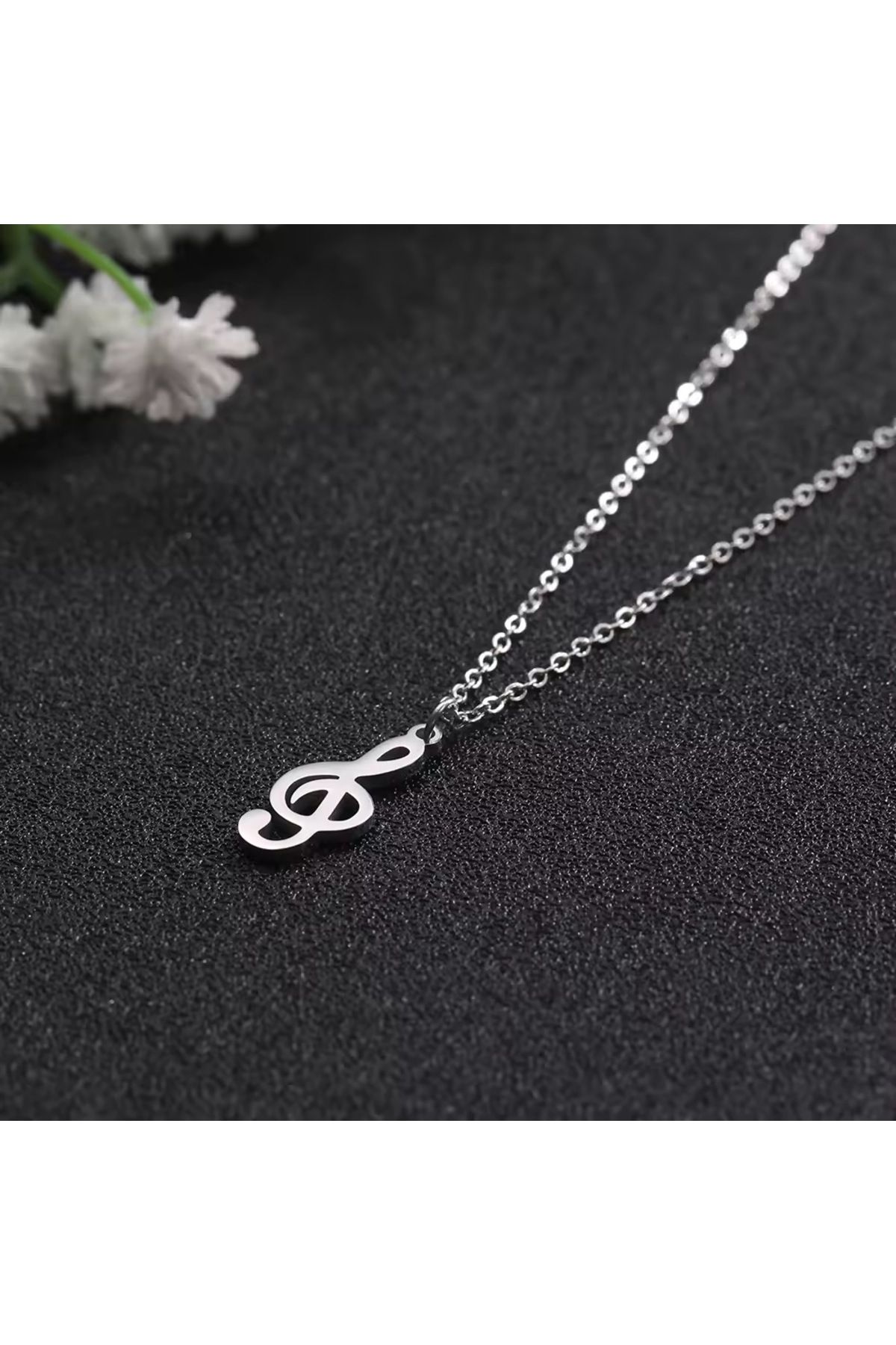 N!da Jewelry Özel Tasarım Müzik Nota 925 Ayar Gümüş Kolye