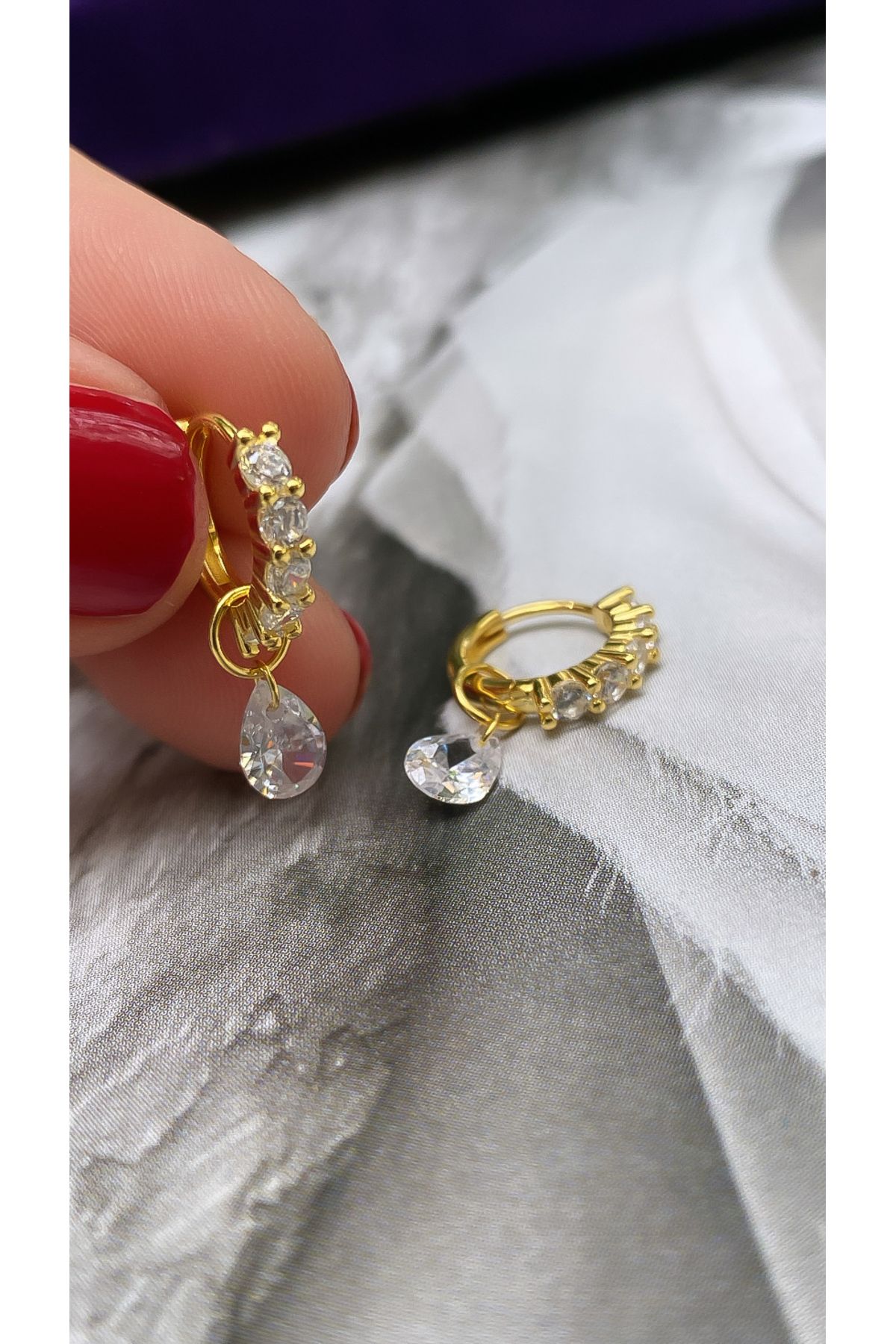 CAKA TAKI Isabella Hoop Küpe 3 / Sarı