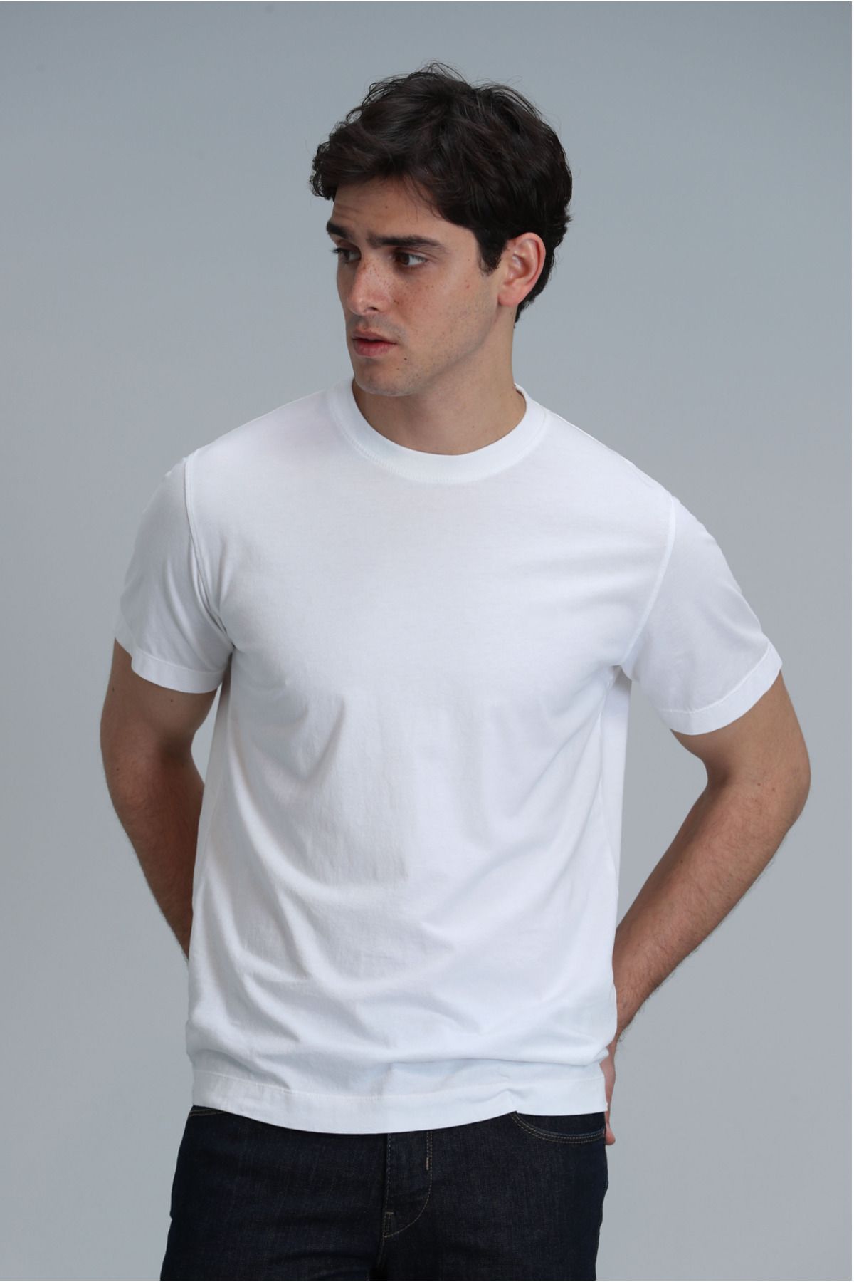 MODA Erkek Basic T-shirt, Erkek Sade Tişört/%100 Pamuk Regular