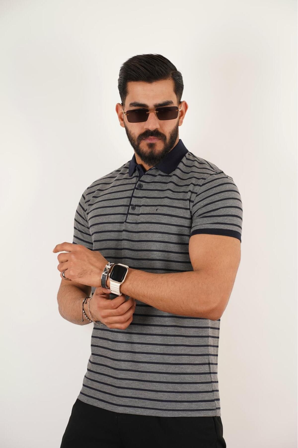 Vesbul 2106 ÇİZGİLİ POLO YAKA TSHİRT