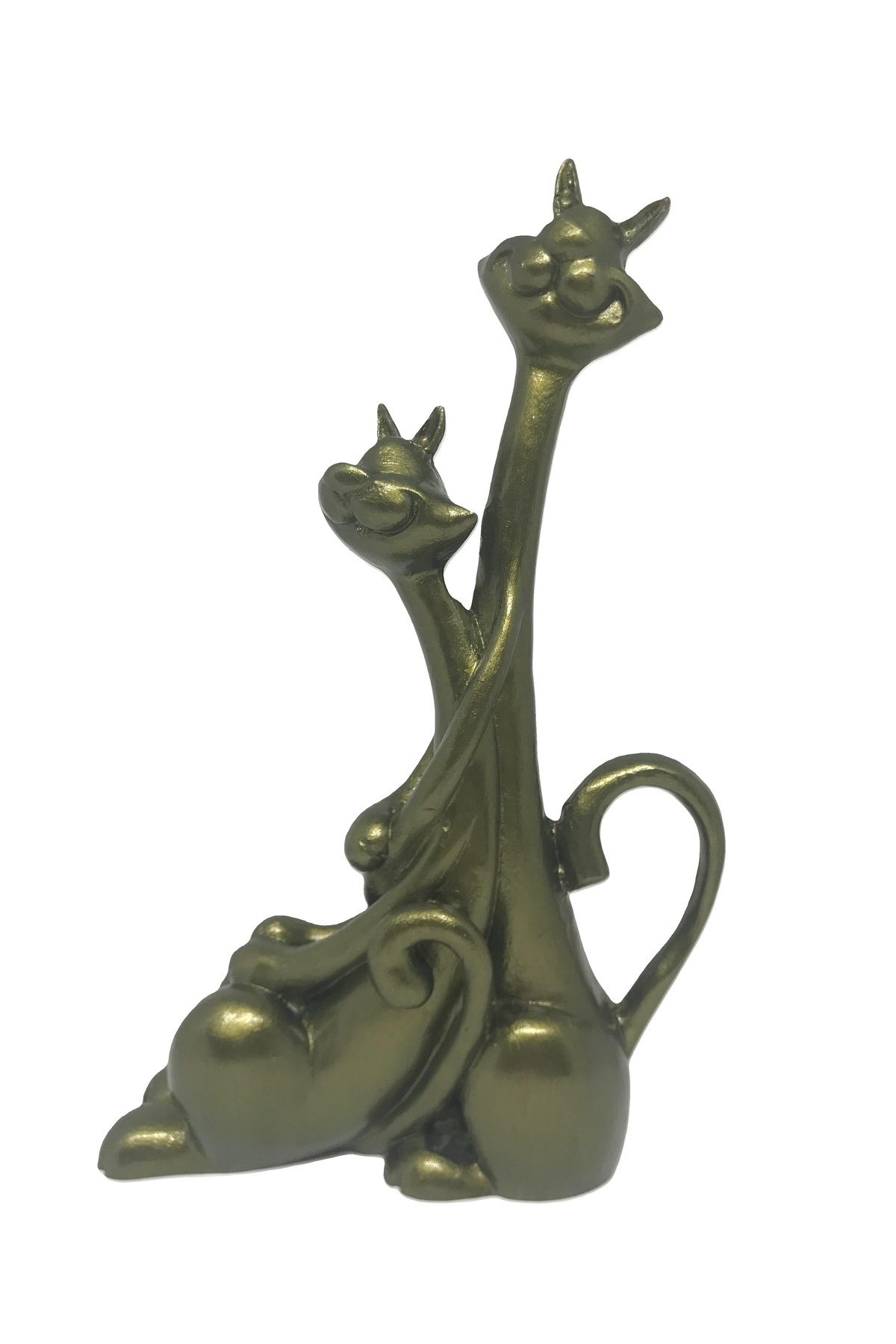 Şans Hediyelik Sevgili Kedi Biblo Yeşil 27cmx17cm