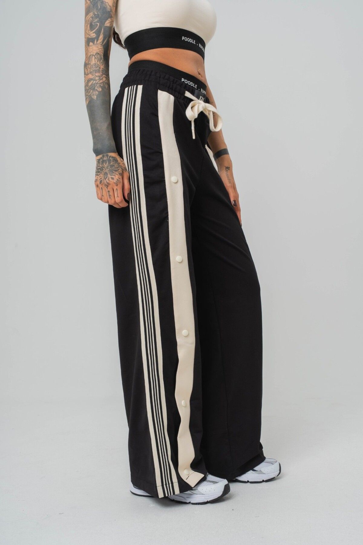 go gang own Urban Stripe Şerit ve Trok Detaylı Baggy Kadın Eşofman Alt