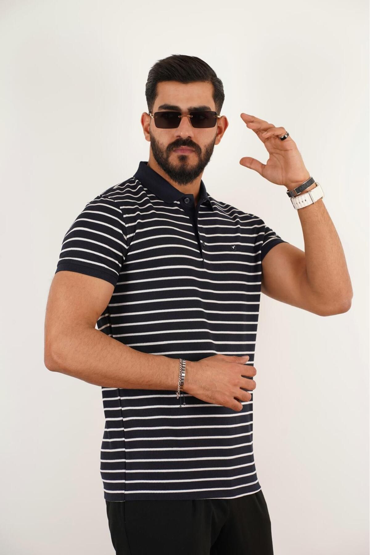 Vesbul 2106 ÇİZGİLİ POLO YAKA TSHİRT