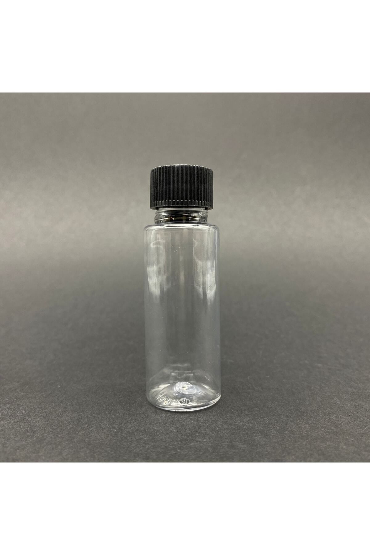 makrobay 30 ml Şeffaf PET Plastik Şişe Seti – Siyah Kapaklı Boş Şişeler | Kozmetik, Gıda ve Hediyelik 50 Adet