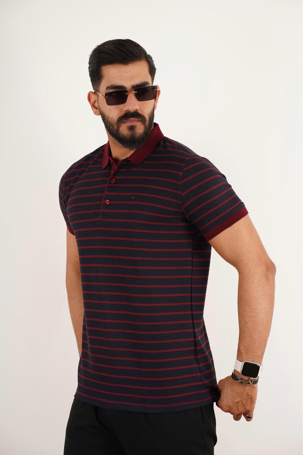 Vesbul 2106 ÇİZGİLİ POLO YAKA TSHİRT