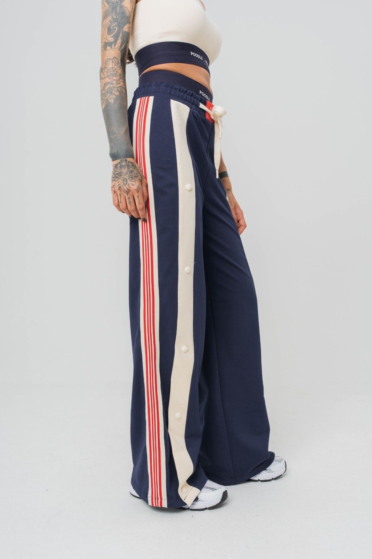 go gang own Urban Stripe Şerit ve Trok Detaylı Baggy Kadın Eşofman Alt