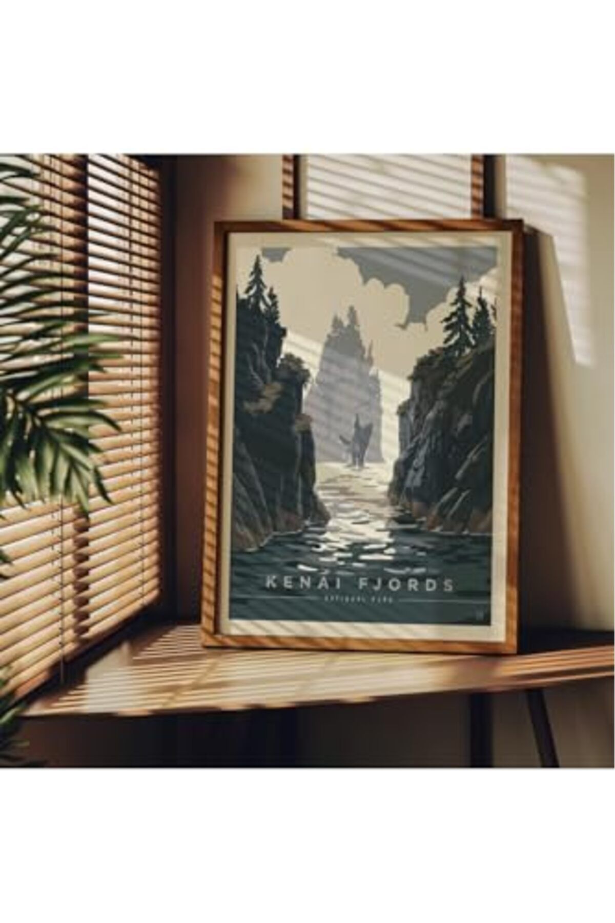ShopZum Fark Tanıtım Manzara Çerçevesiz Poster, Modern Dekoratif Çerçevesiz Poster, Tablo, Kenaifjords, 30
