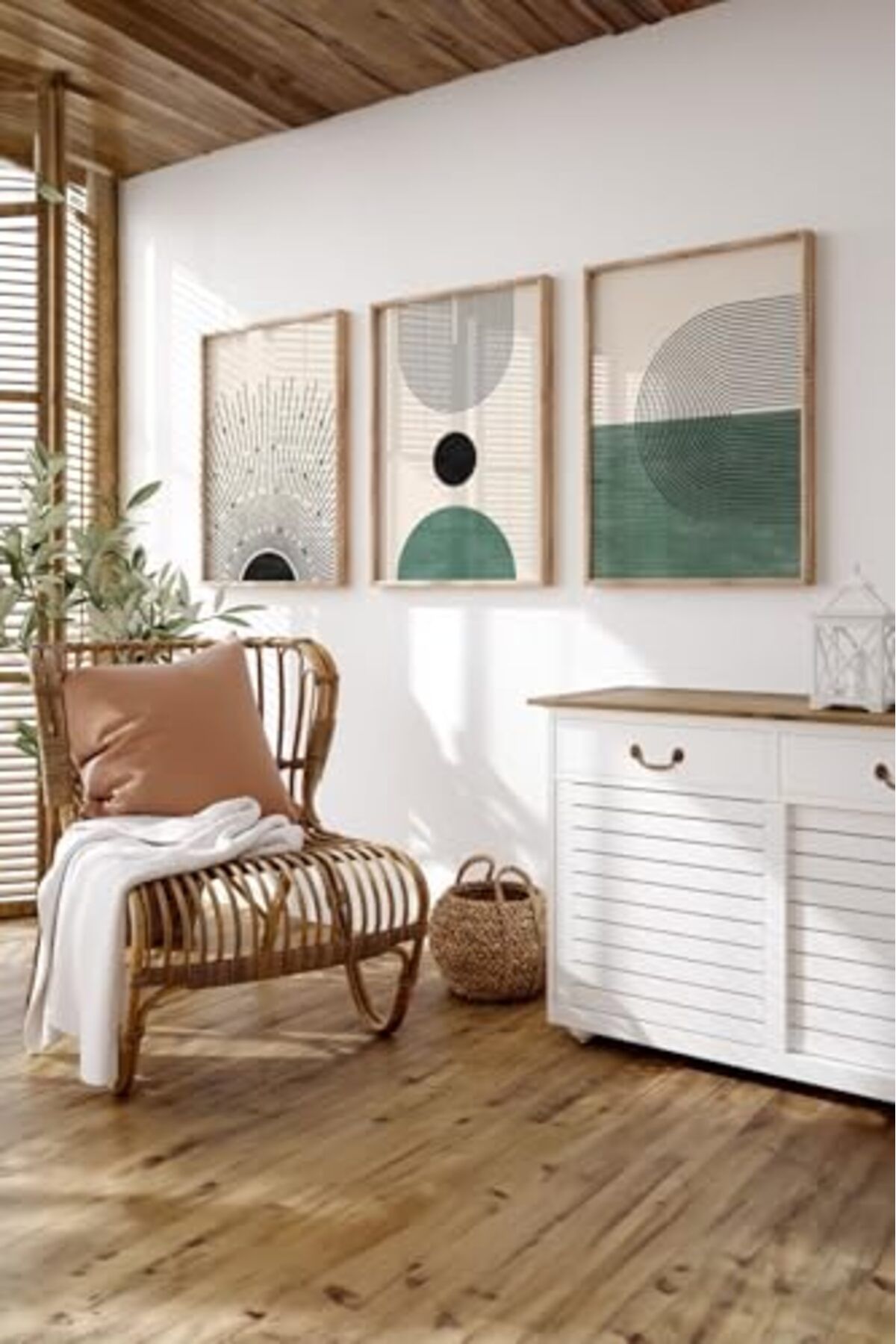 ShopZum Artavessa 3 Parça Çerçeve Görünümlü Mdf Tablo Seti - Artsycllct34-2030