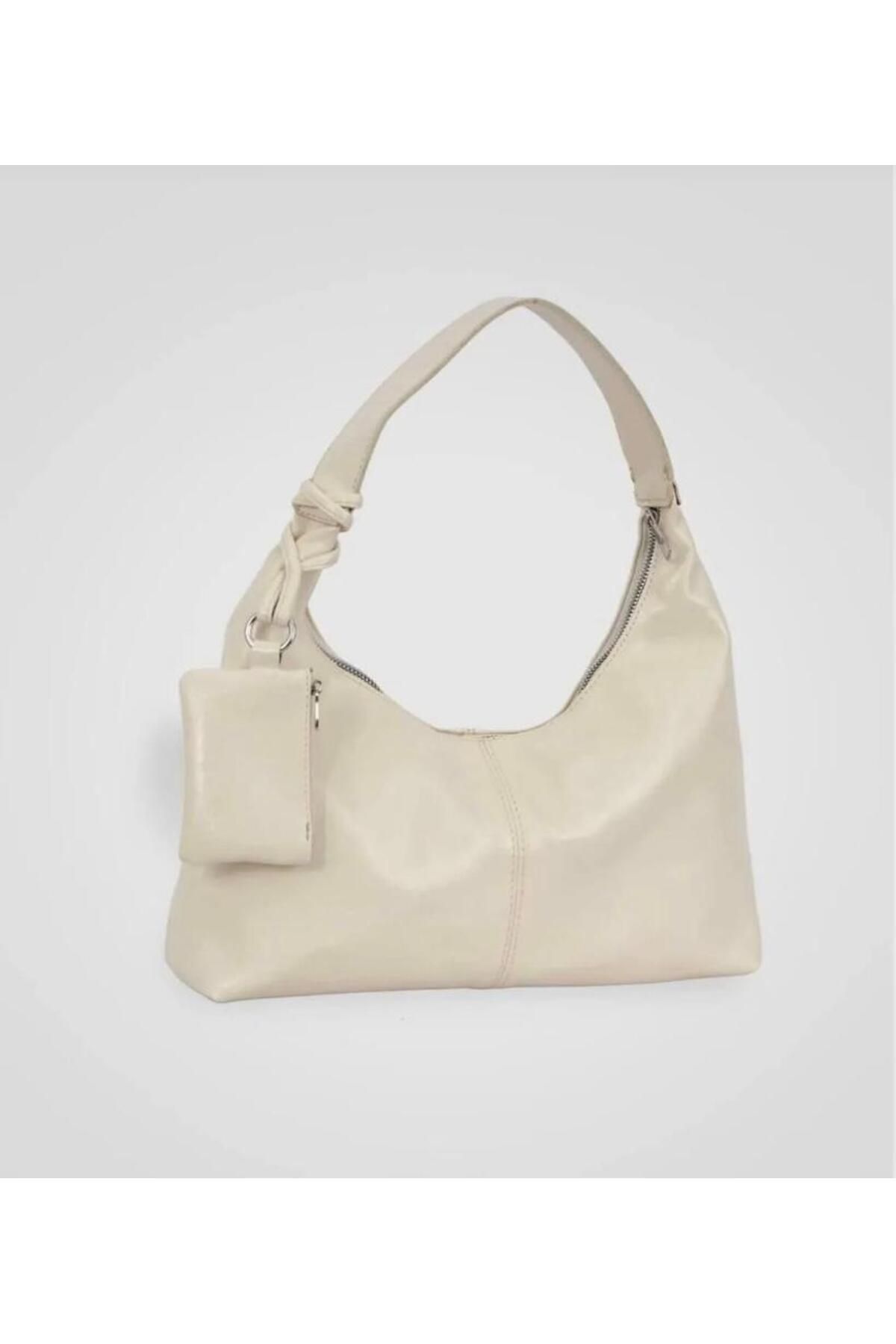 cosybag. CÜZDAN AKSESUARLI KADIN EL VE OMUZ ÇANTA BİRDİE KREM
