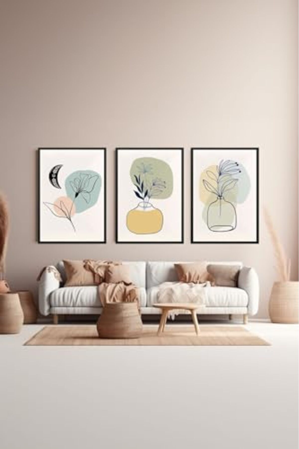ShopZum Artavessa 3 Parça Çerçeve Görünümlü Mdf Tablo Seti - Artsycllct18-2030