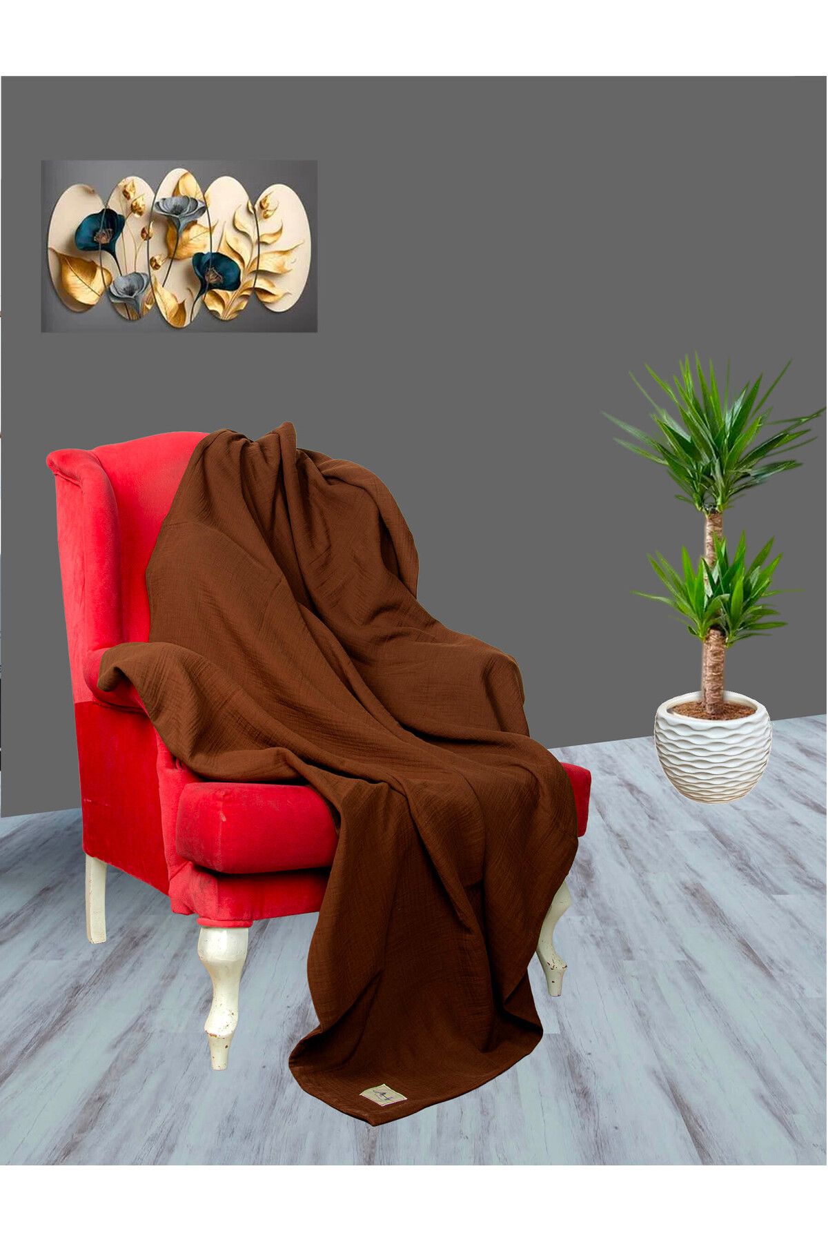 ALREMİYA % 100 Pamuk Müslin Çok Amaçlı Tv . Battaniyesi ( 200 X 110 cm )