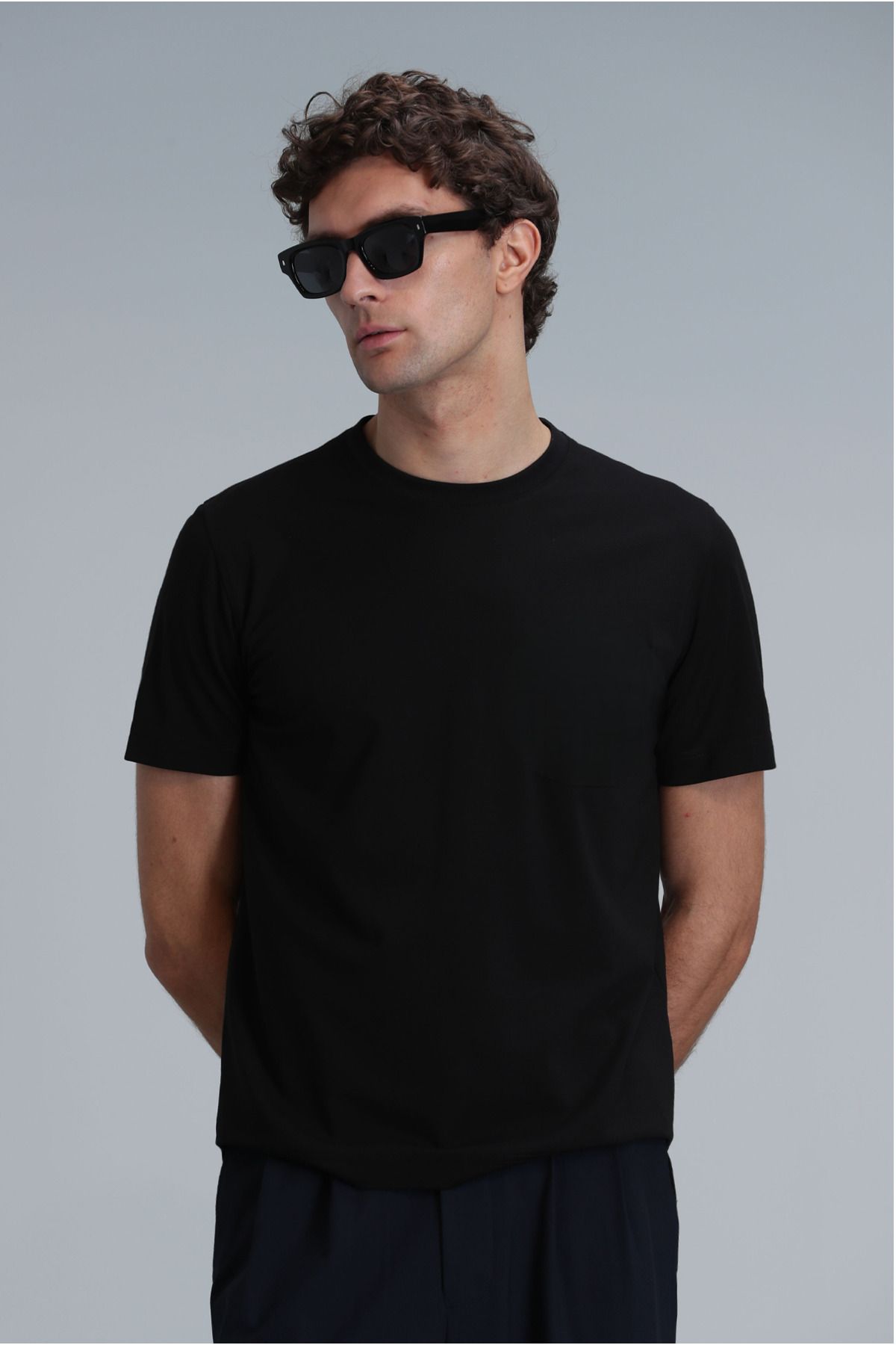 MODA Erkek Basic T-shirt, Erkek Sade Tişört/%100 Pamuk Regular
