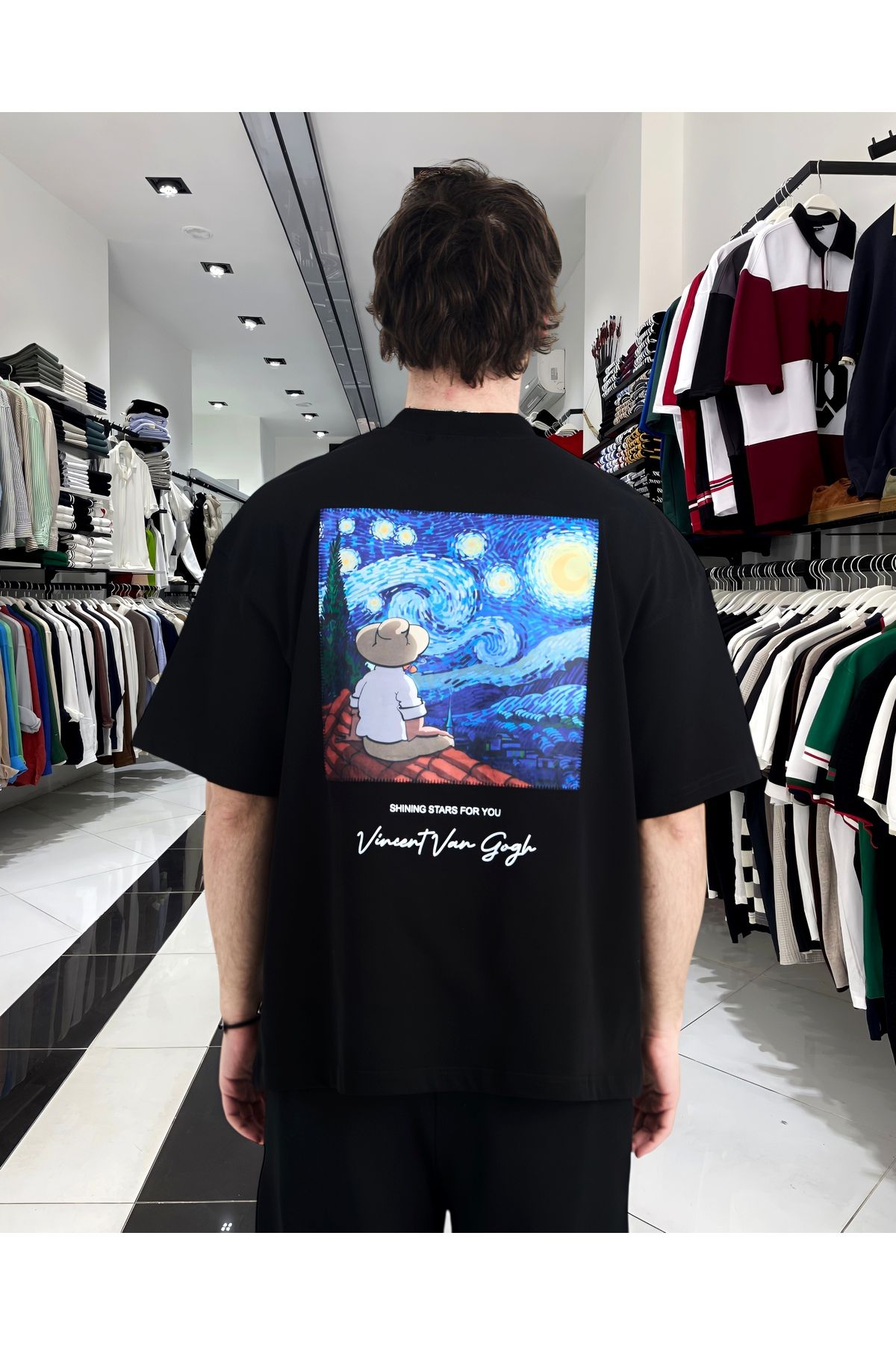 Higo Man Starry Vision Van Gogh Oversize T-Shirt