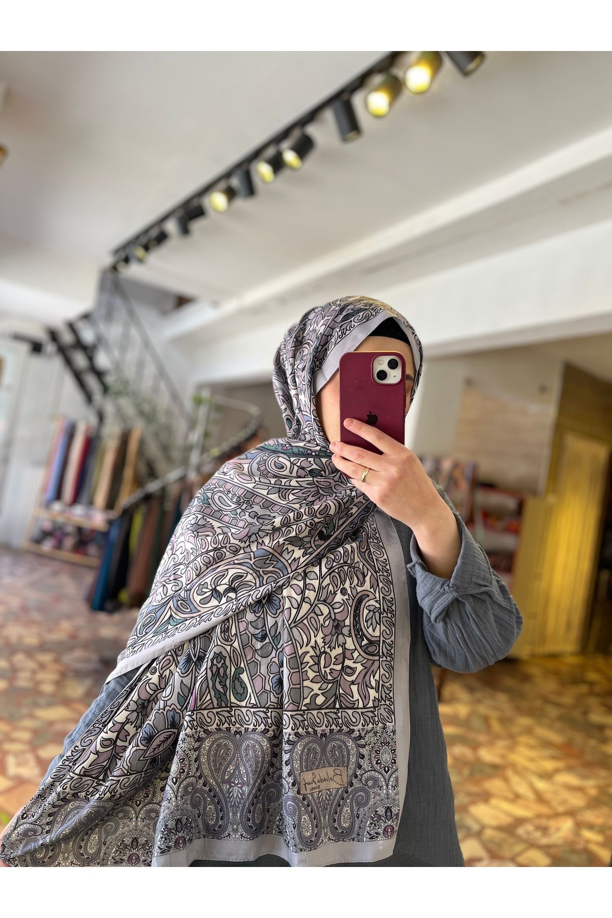 Neva Etnik Desen Bambu Şal
