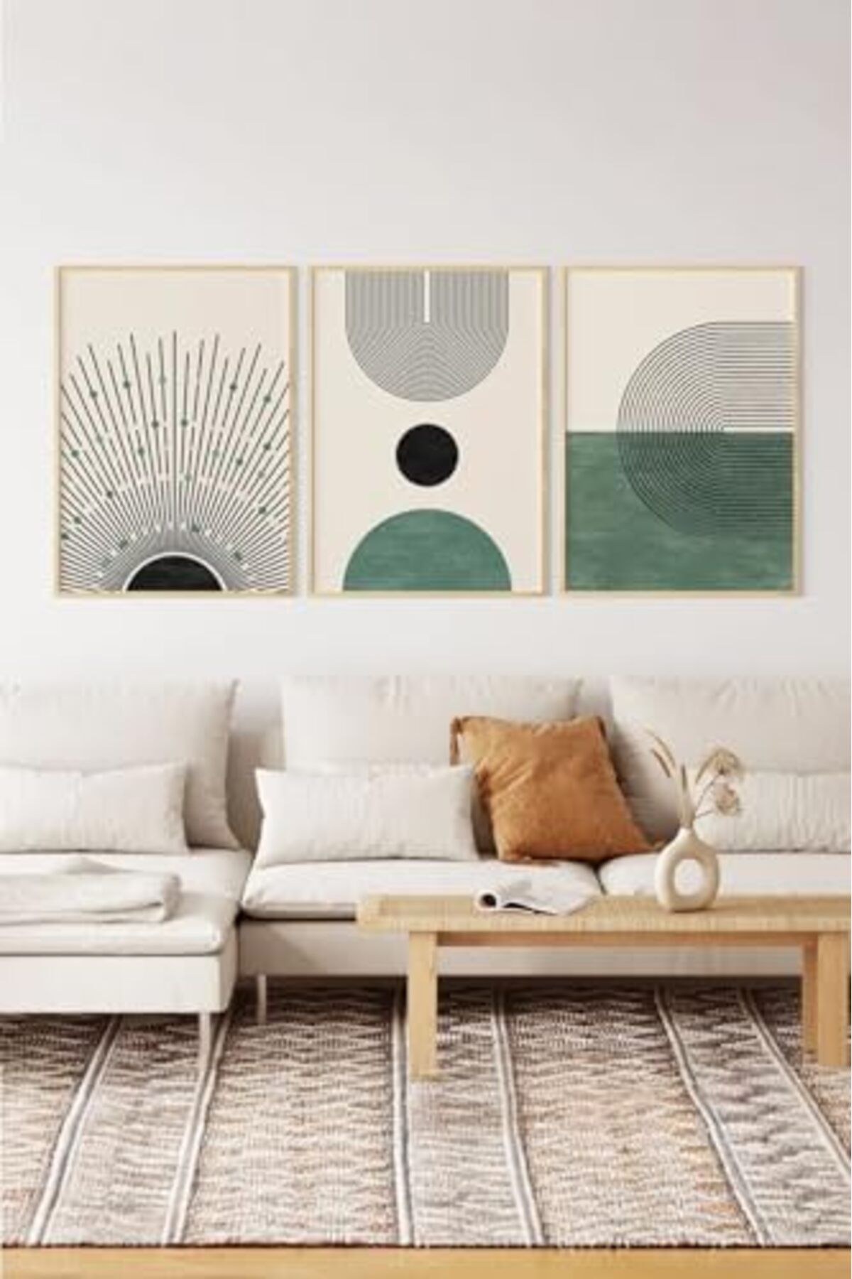 ShopZum Artavessa Gerçek Ahşap Çerçeveli 3 Parça 3D Poster Tablo Seti - 3Dartsohoset1-3348