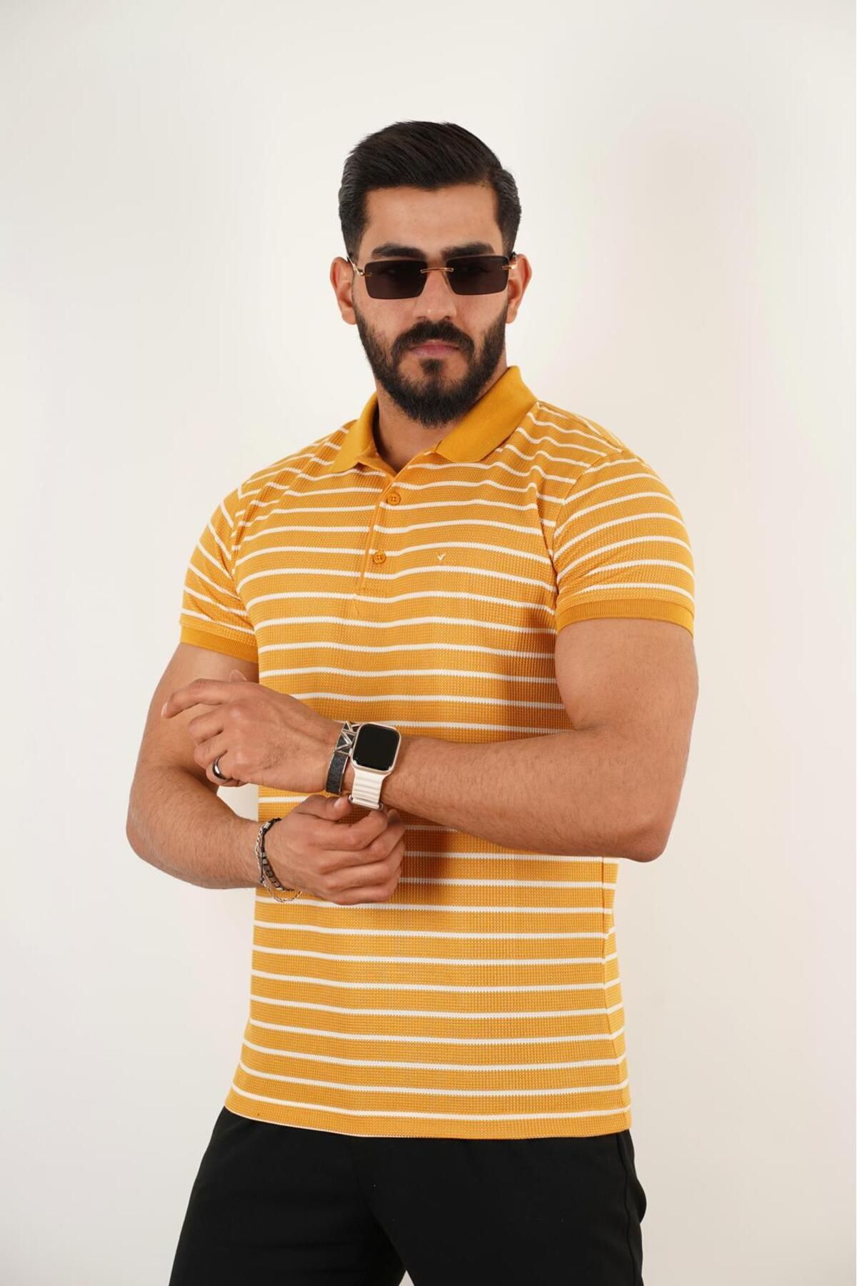 Vesbul 2106 ÇİZGİLİ POLO YAKA TSHİRT