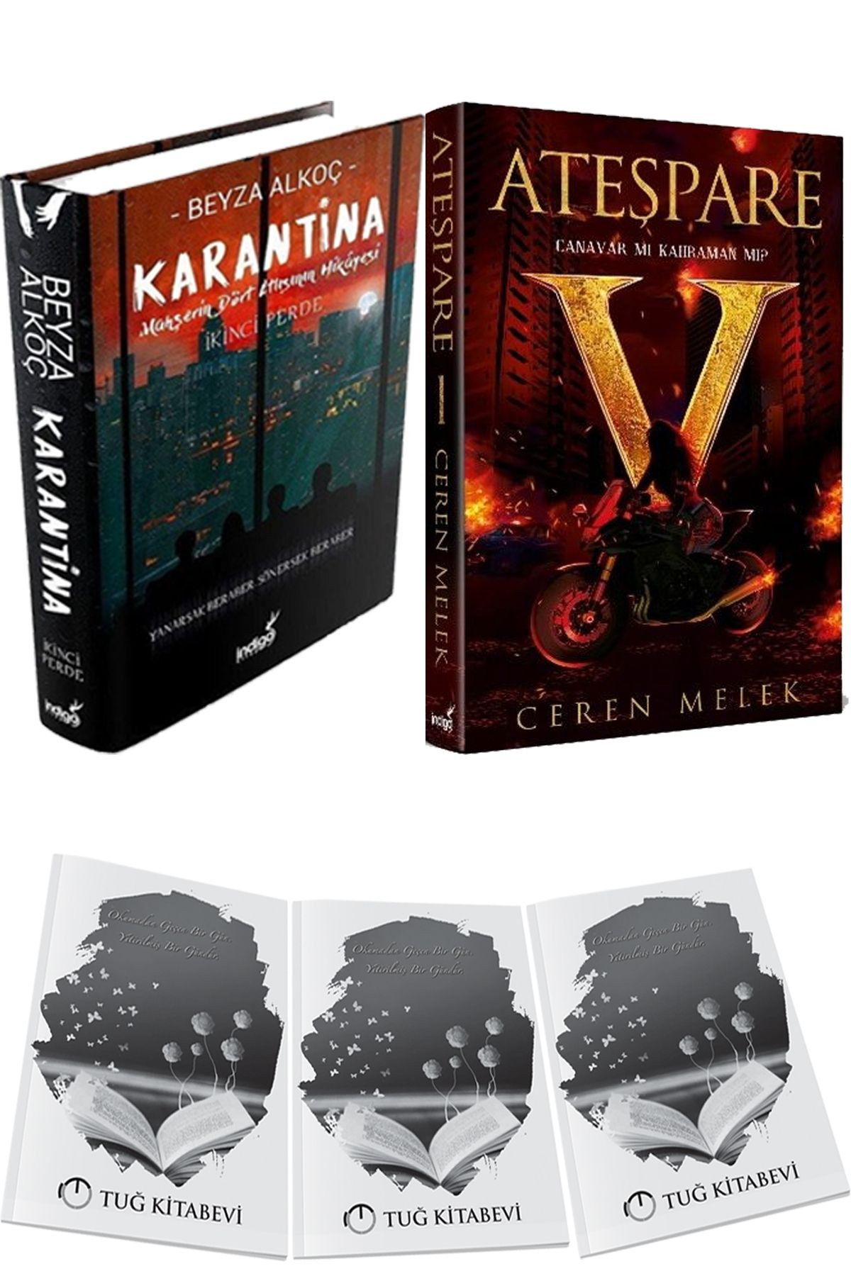 İndigo Kitap Karantina 2 Ciltli ve Ateşpare 1 Canavar mı Kahraman mı? Ciltli + Hediyeli