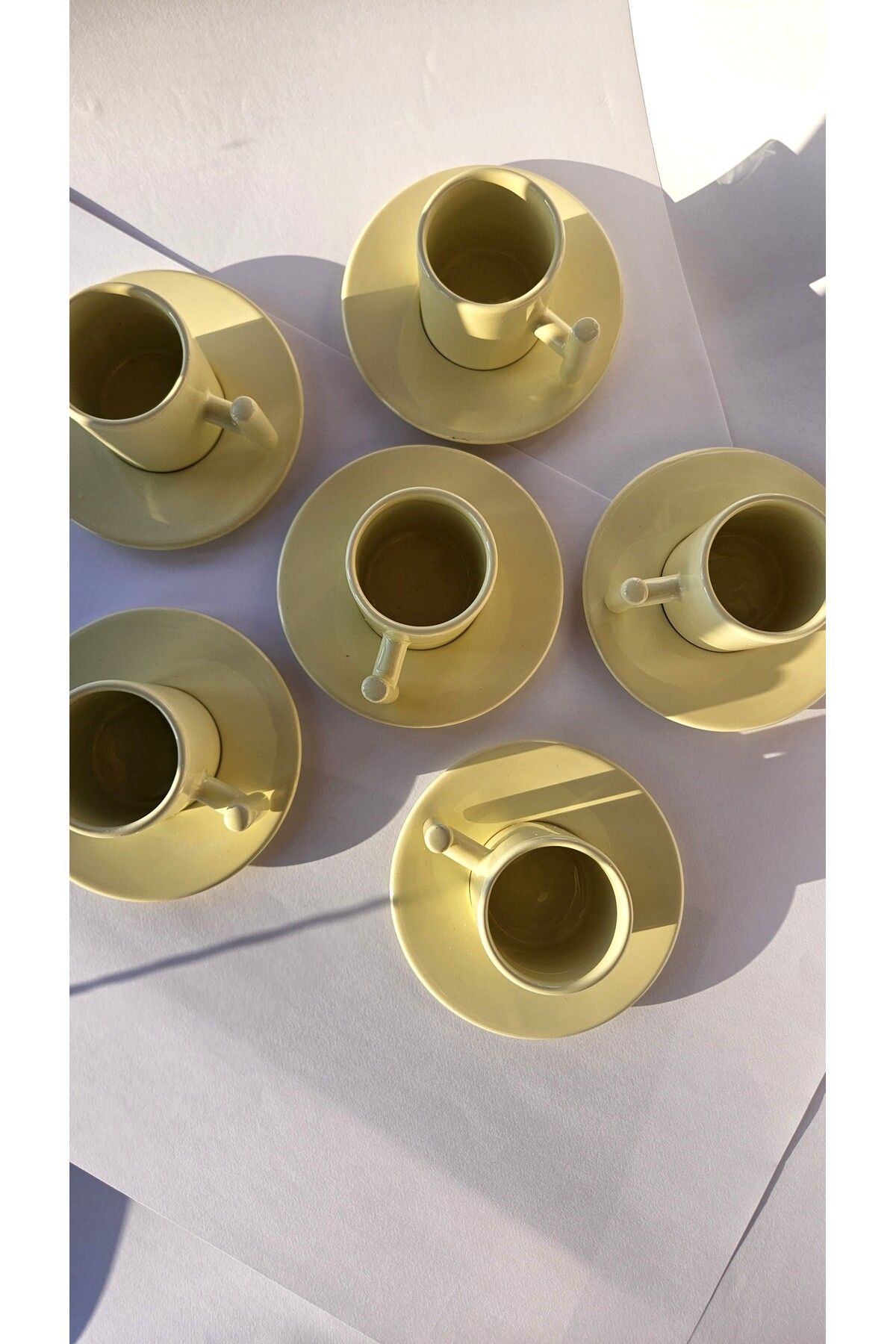 Vess Ceramic Modern Kulplu Yeşil Fincan Takımı 4'lü