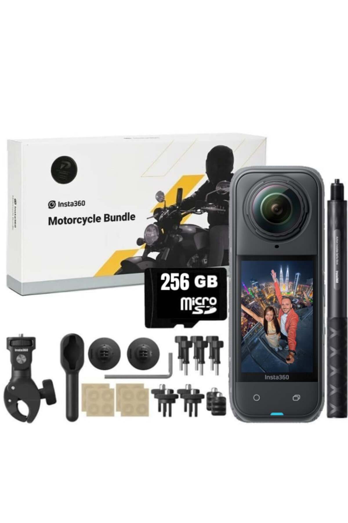 Insta360 X4 360 Derece 8K Aksiyon Kamera Motosiklet Kit (256GB)