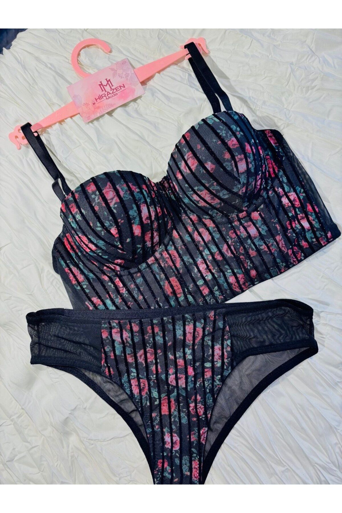 Hirazenmoda Simli destekli CANSOY bustiyer takım