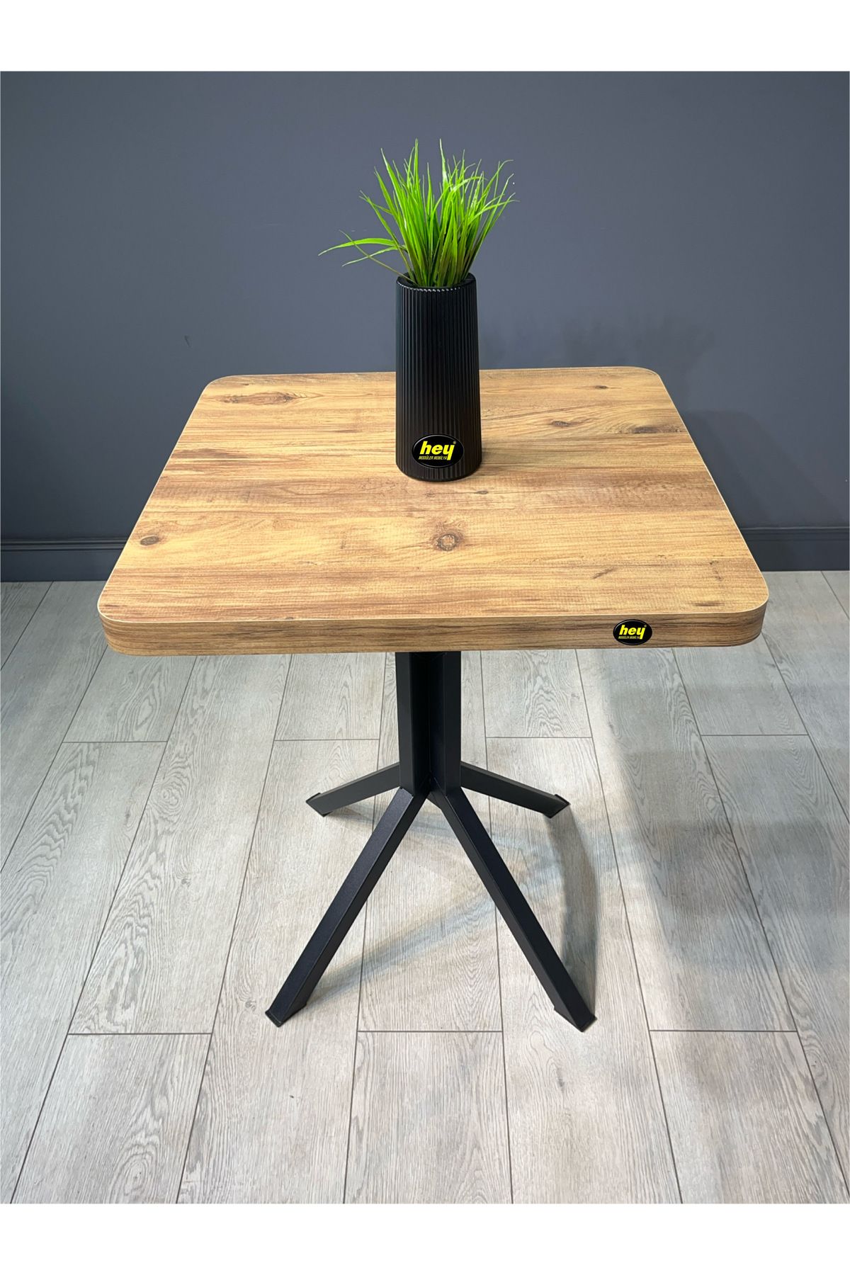 hey modüler mobilya Zeren Kare Atlantik Çam Balkon Masası Mutfak Yemek Masası 60 cm