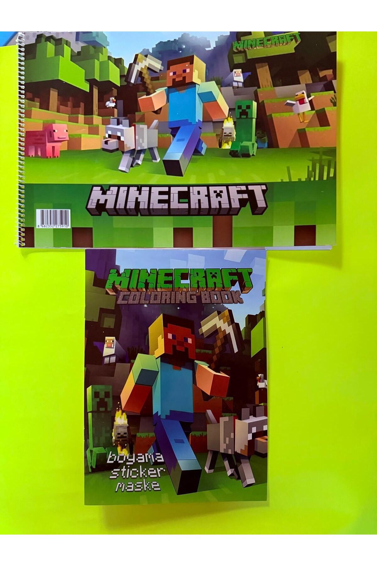 Deniz Oyuncak MINECRAFt 25*35 RESİM DEFTERİ-BOYAMA KİTABI STICKER HEDİYELİ