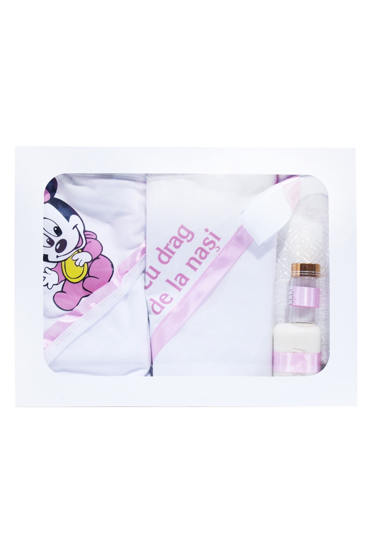 Recostore-Complete baptism set, candle and trunk, white-pink, REC358 5