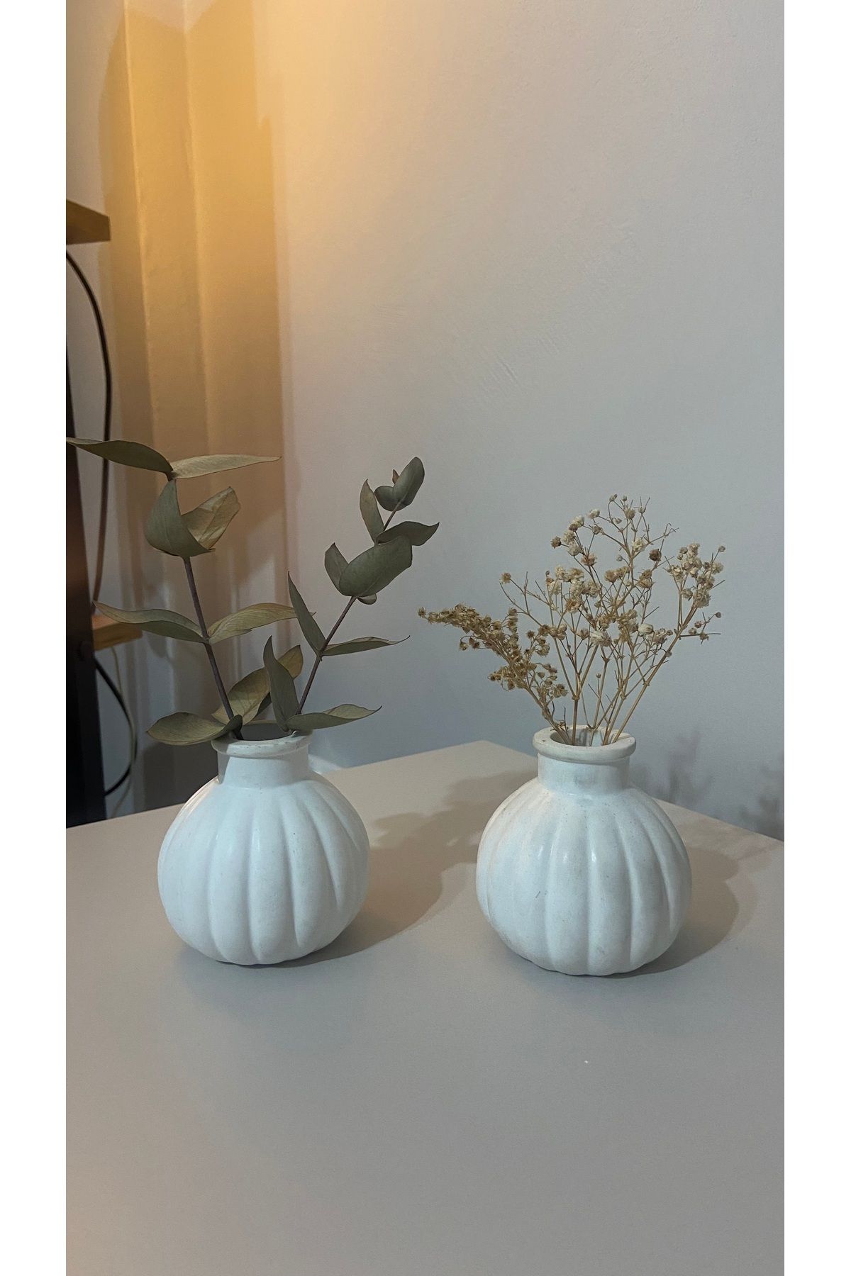 KAFEGA HOME KIRIK BEYAZ İSKANDİNAV DEKORATİF BETON BİBLO 7 CM