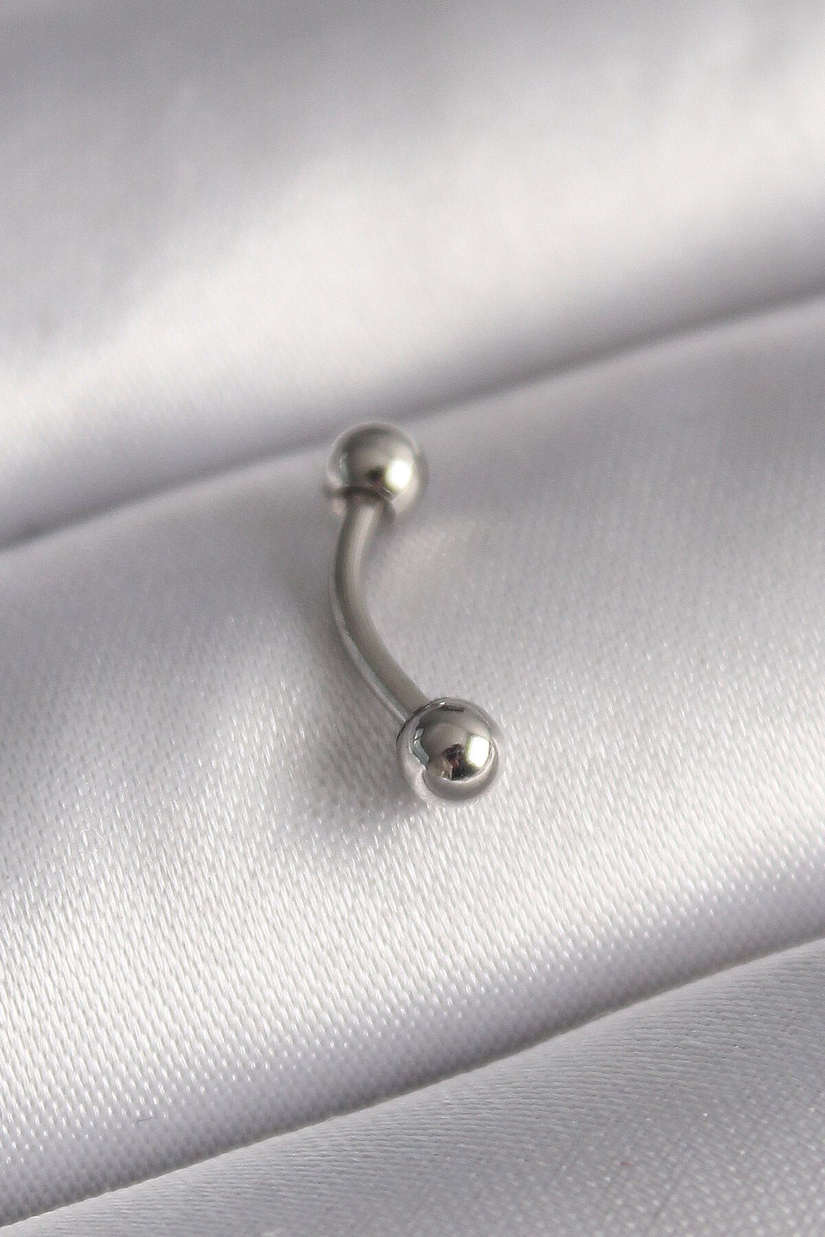 melfxxl eticaret 316L Çelik Gümüş Renk Topçuk Model Piercing - Lisinya