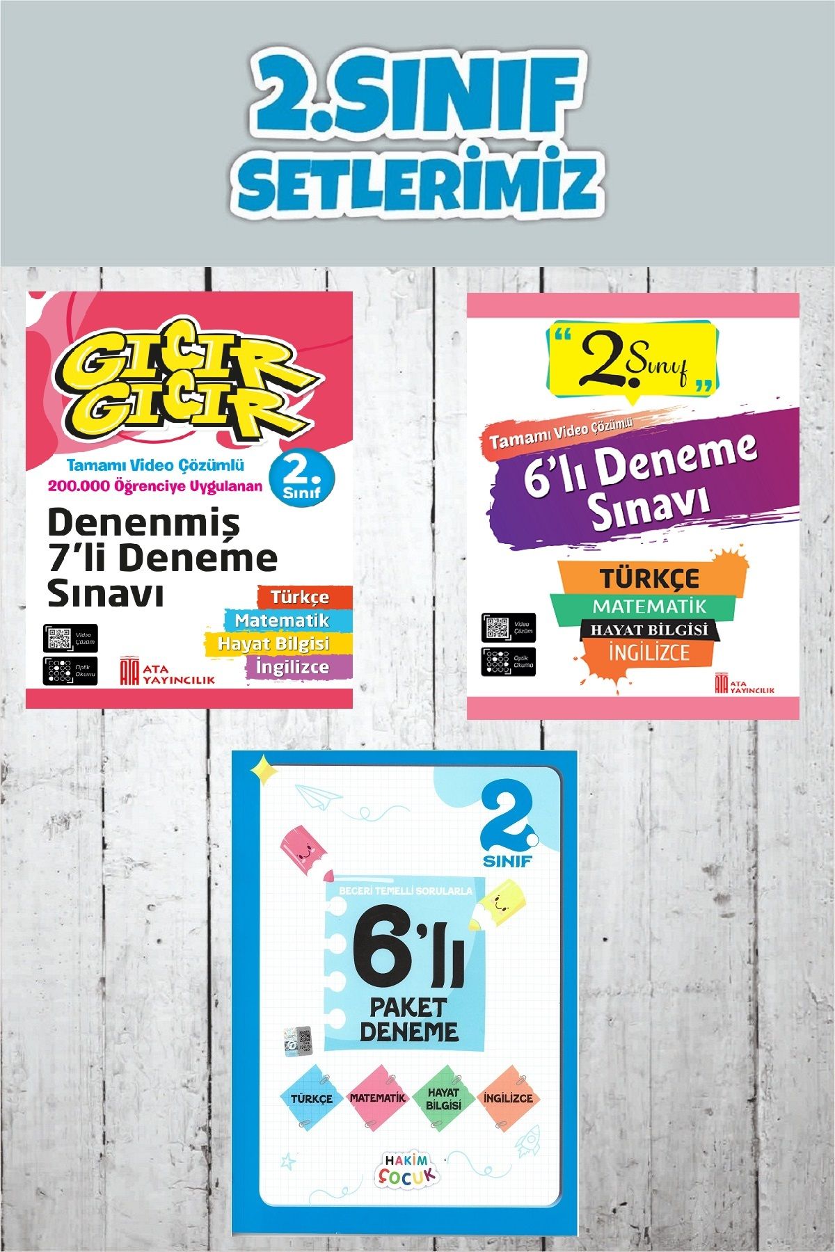 Ata Yayıncılık 2.Sınıf Deneme Sınavı Seti (Gıcır Gıcır 7 li Denenmiş Deneme+6 lı Deneme+ 6 lı Paket Deneme)