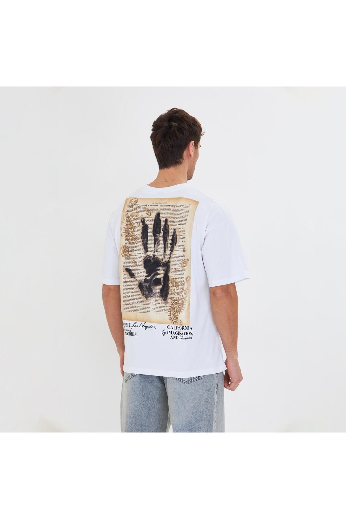 SCHOTT peç baskılı unisex oversize t-shirt