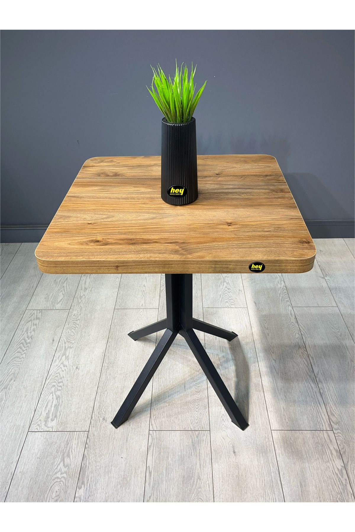 hey modüler mobilya Zeren Kare Ceviz Balkon Masası Mutfak Yemek Masası 60 cm