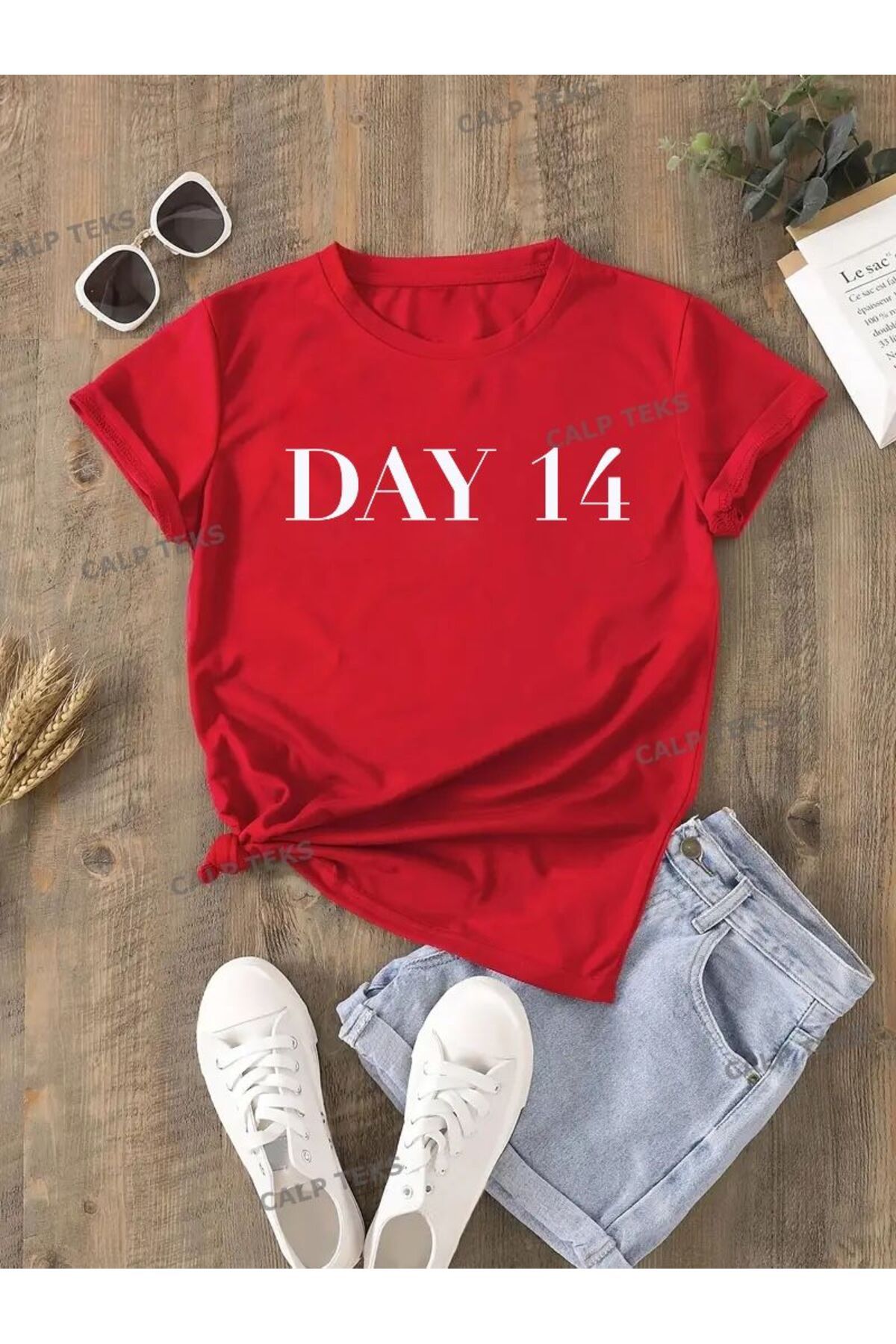 CALP TEKS DAY14 BASKILI OVERSİZE TİŞÖRT