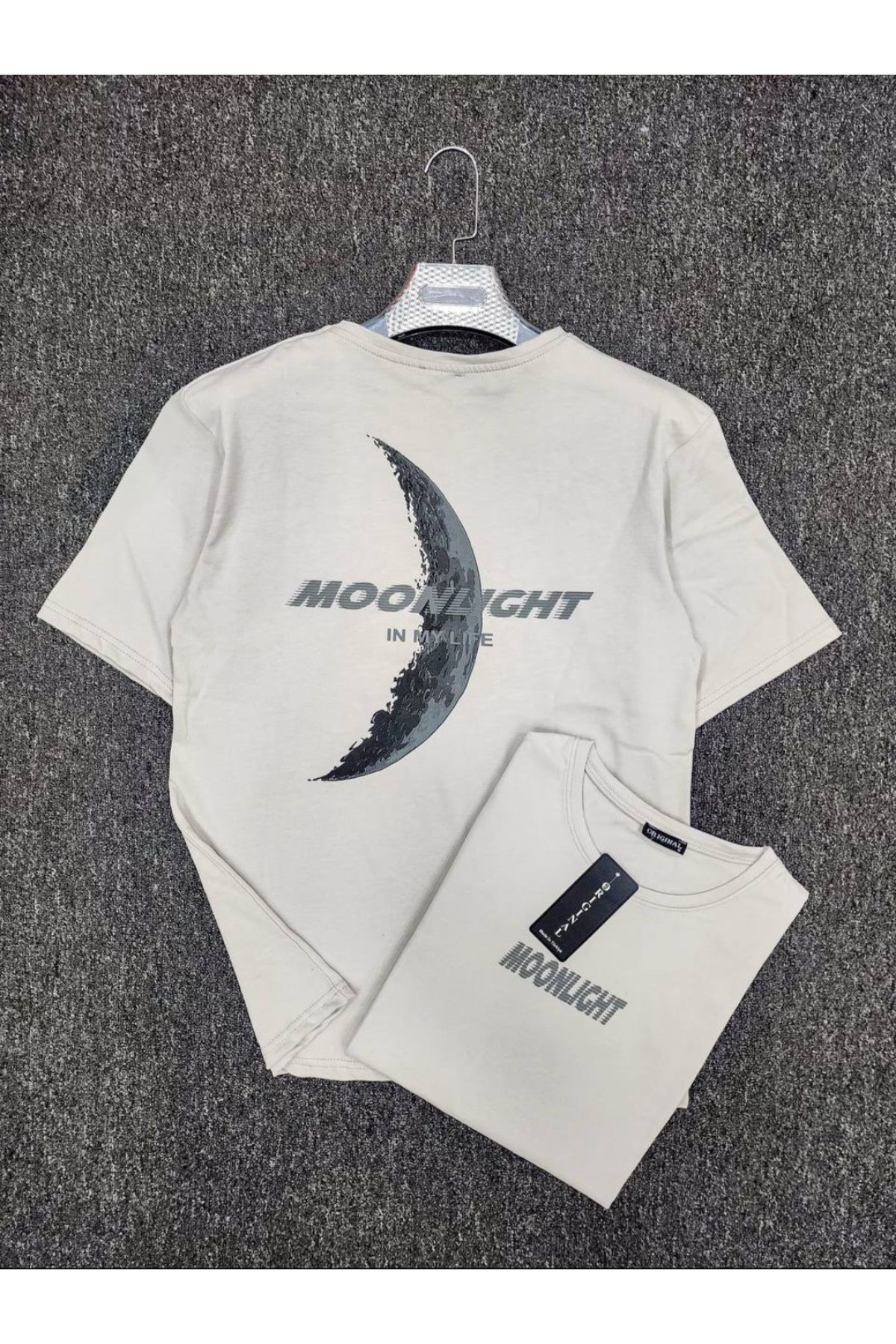 Light Beyaz baskılı tişört