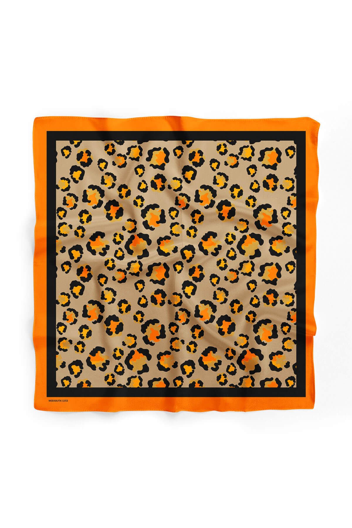Modabutik-Women's Cream Speckle Patterned 50x50 Bandana 2