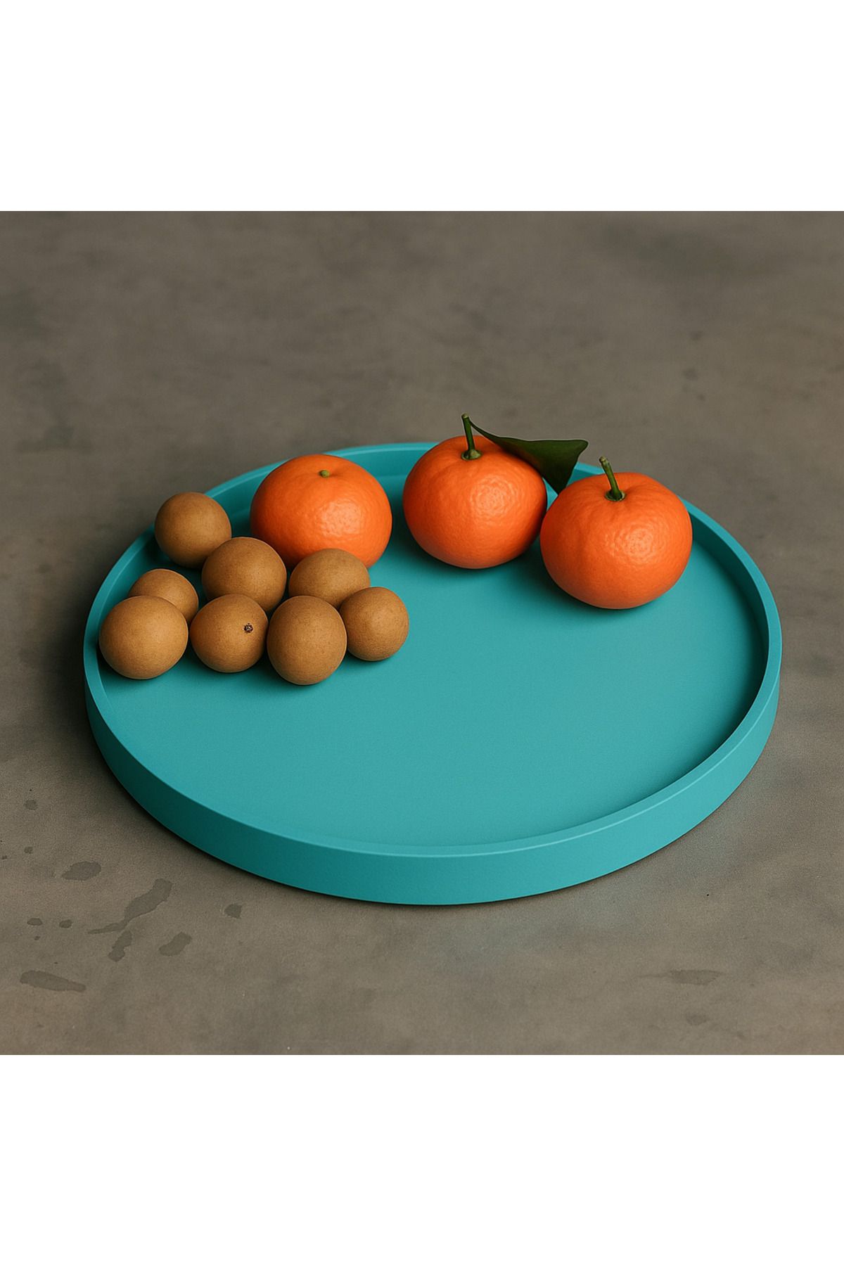 Omerella Dekoratif , Mum, Saksı Ve Takı Tabağı, Mumluk, Organizer Tabak, Kase, Vazo 21cm Turkuaz