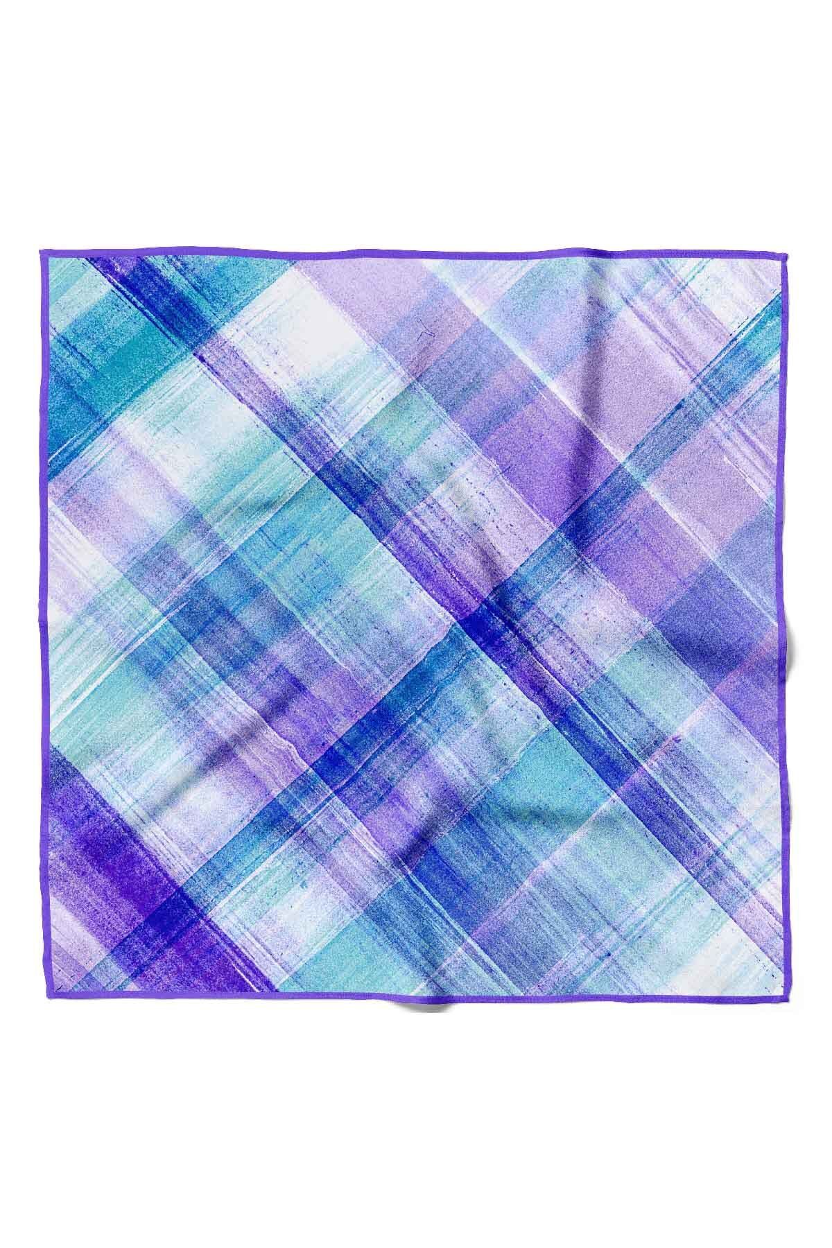 Modabutik Bandana De Dama Cu Model Exotic 50x50 Albastru Dg0279-22 Femeie - 50 x 50