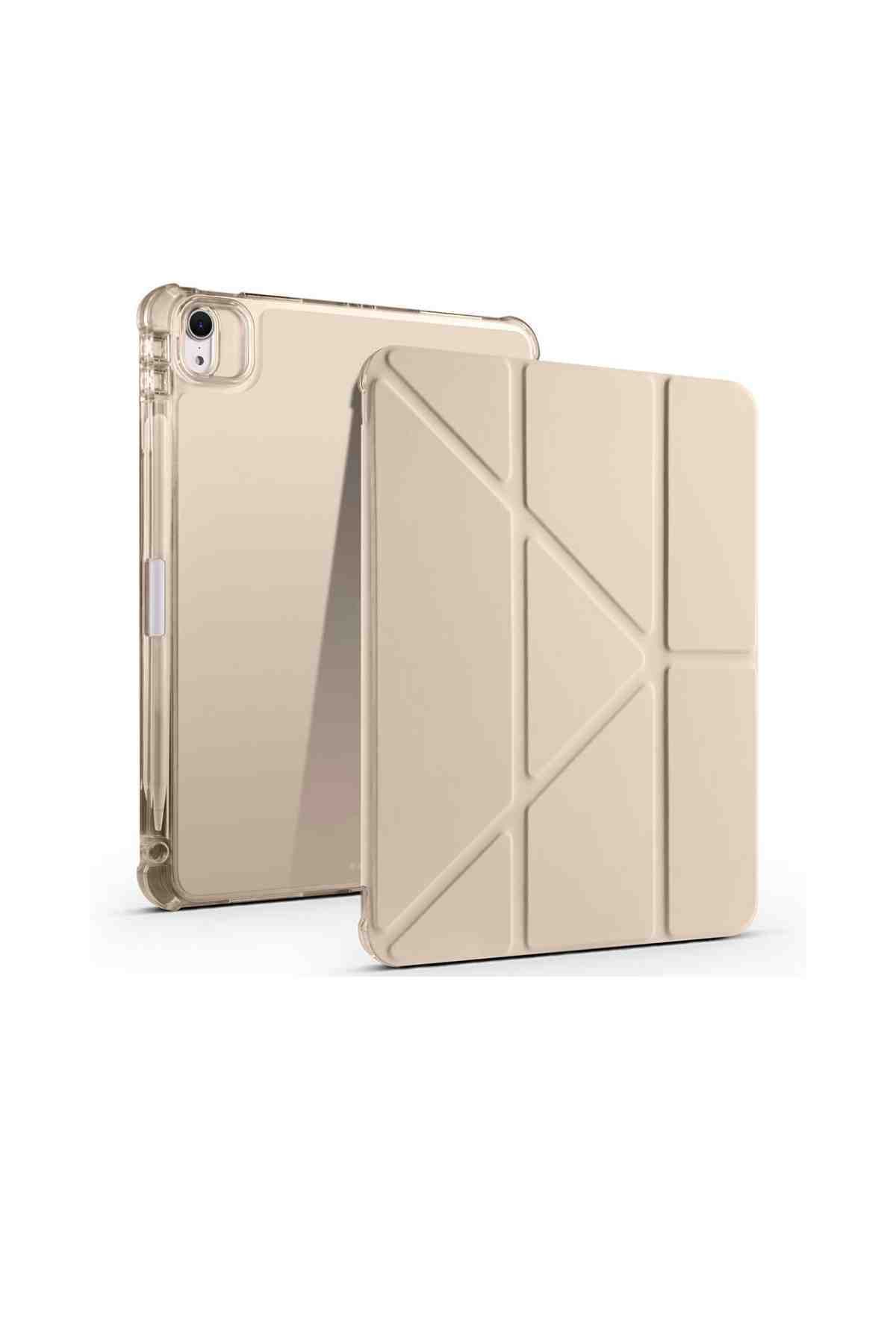 Fuchsia M2 Çip iPad Air 13 Uyumlu Kalem Bölmeli Trifolding Akıllı Tablet Kılıfı
