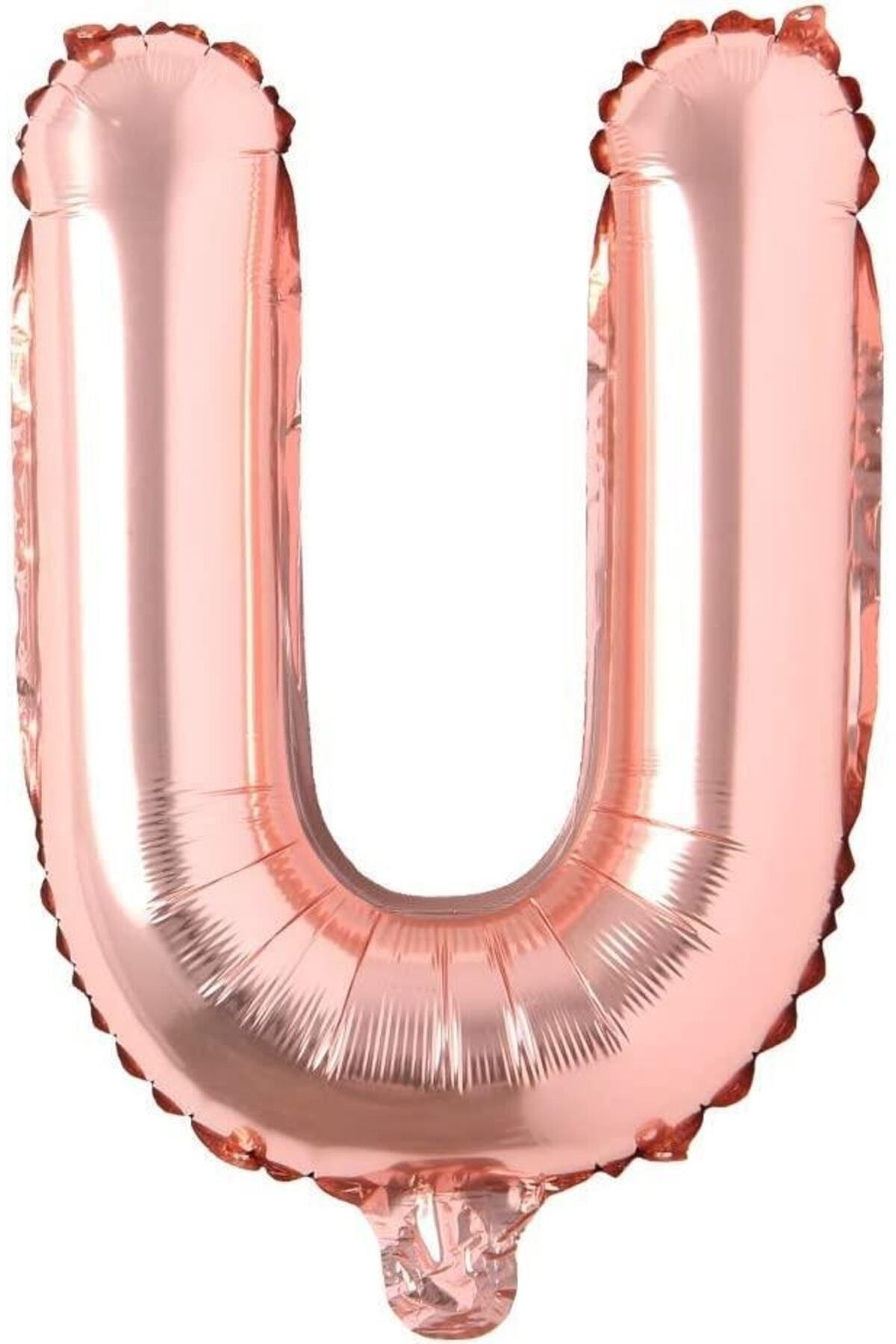 DOĞA PARTİ EVİ U Harf Rose Gold Folyo Balon16 Inç 40 Cm